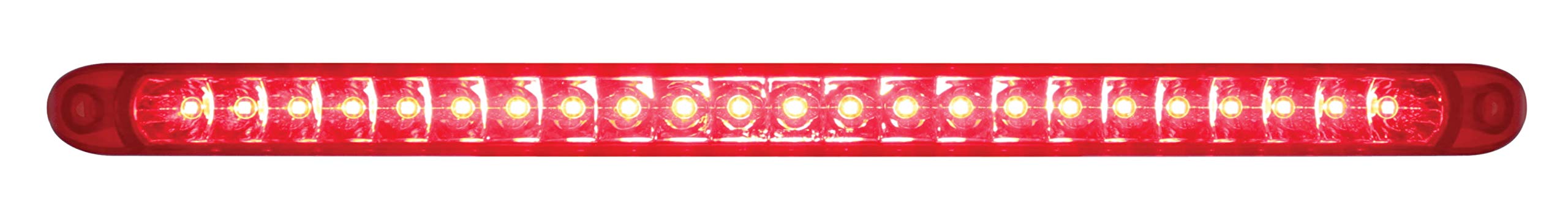 United Pacific 37090 23 Smd Led 17-1/4 Inch Stop Turn Tail Light Bar With Reflector - Red Led/Red Lens