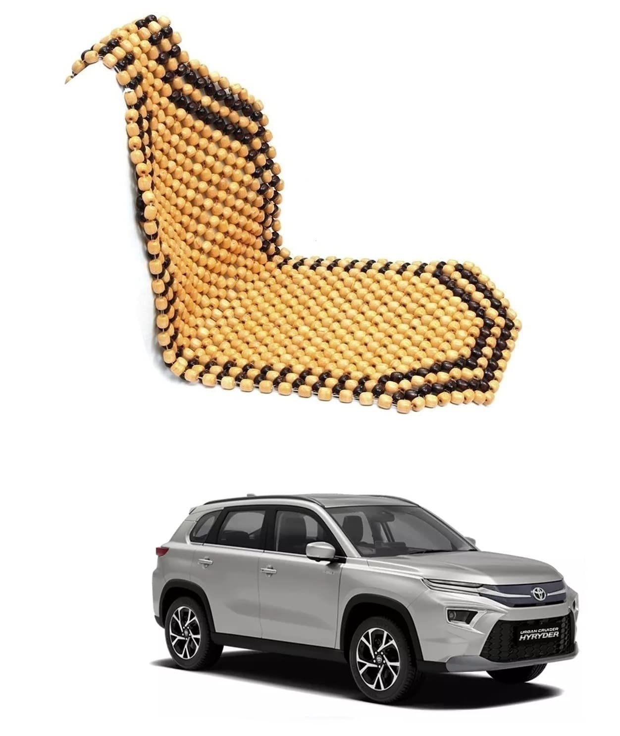 Auto Addict Car Seat Wooden Bead Seat Cover for Toyota Urban Cruiser HYRYDER