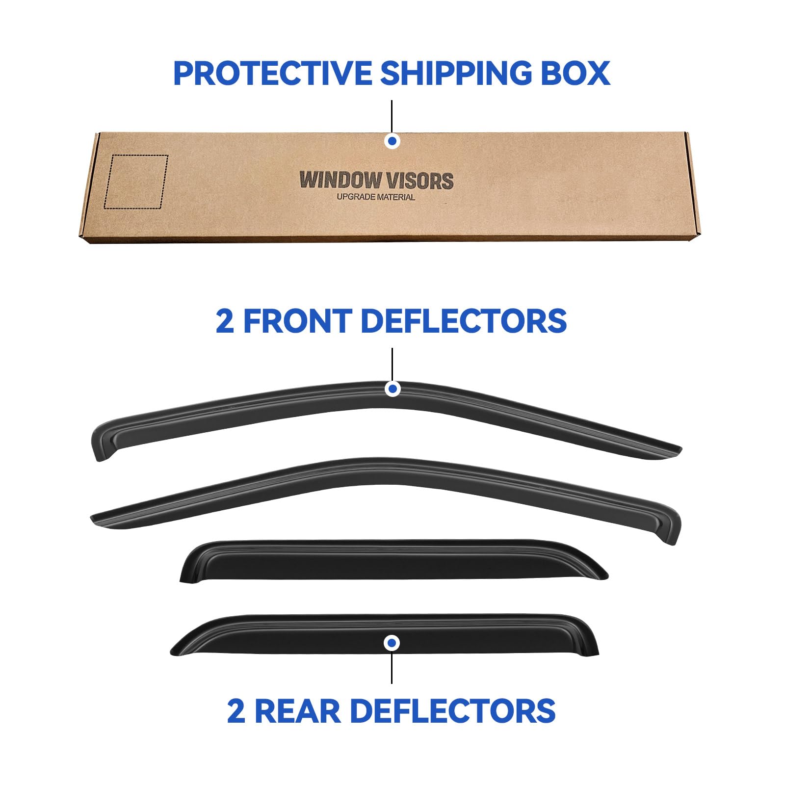 Window Visors Rain Guards Shield for 2001-2012 Ford Escape, Out-Channel Window Vent Wind Deflectors Visors Shades for 2005-2012