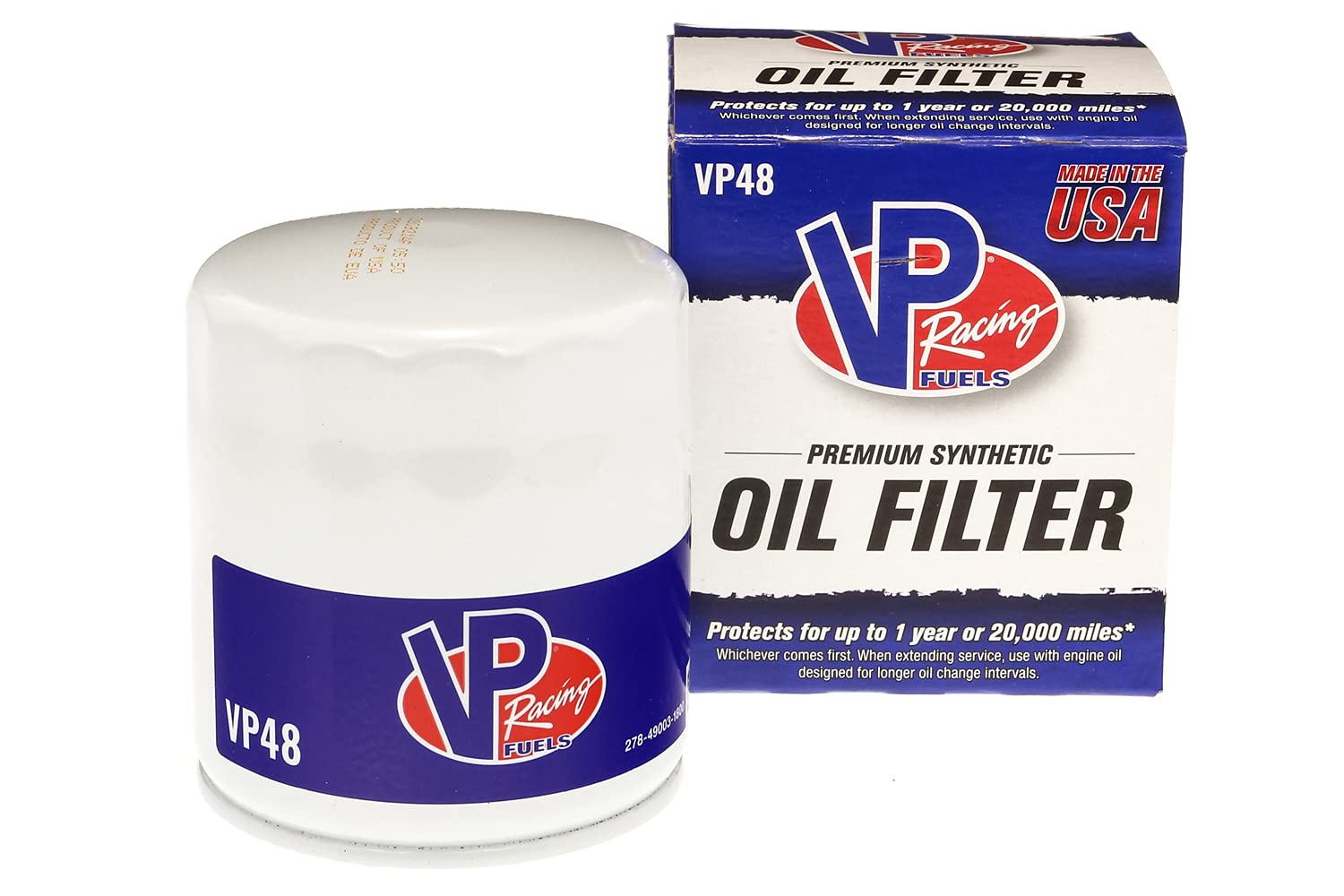 Vp Racing 20,000 Mile Premium Full Synthetic Oil Filter,Vp48, Fits Buick, Cadillac, Chevrolet, Gmc, Chrysler, Dodge, Jeep