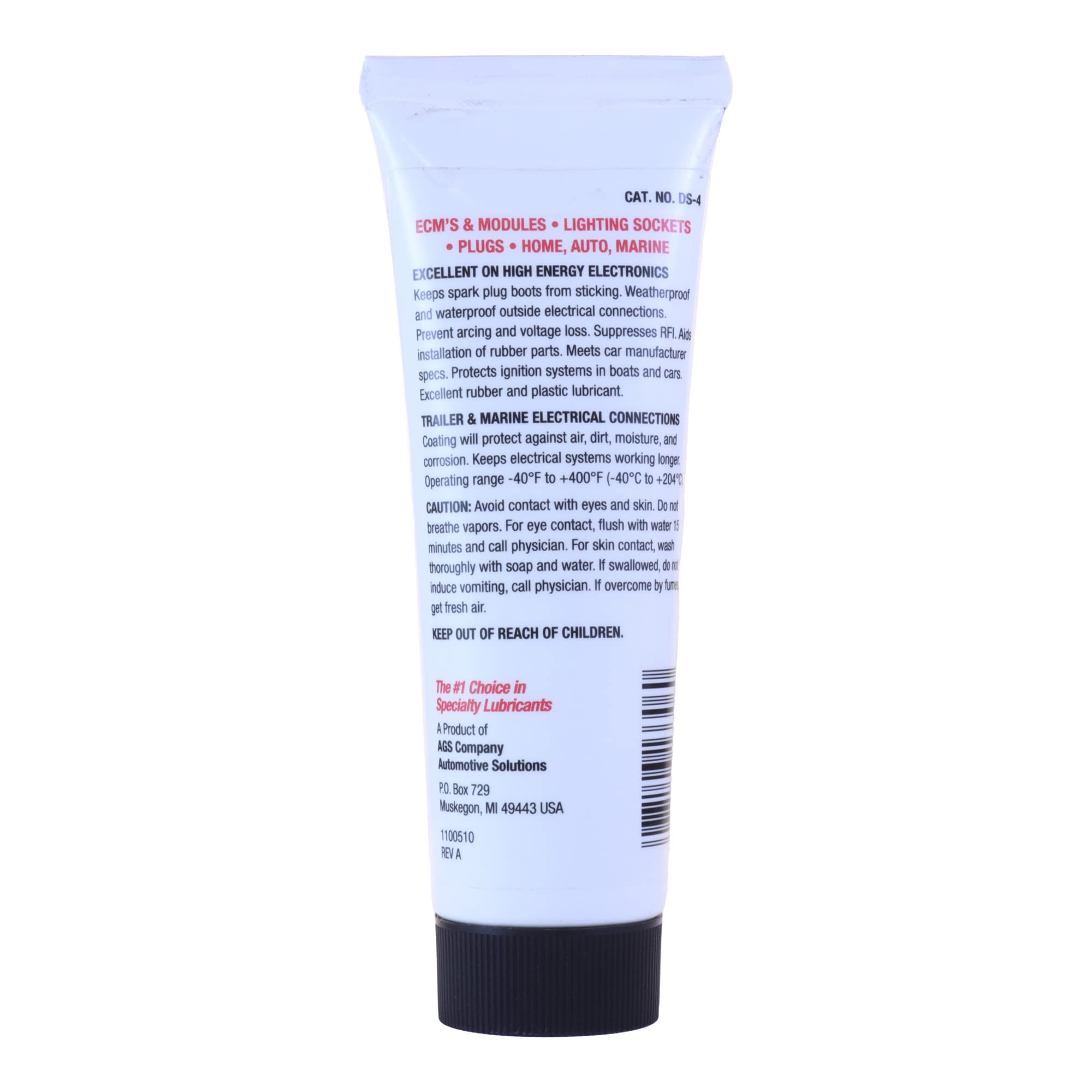 AGS Dielectric Silicone Grease Compound, 4oz Tube, Versatile for Electrical Components, Spark Plugs, Ignition Modules