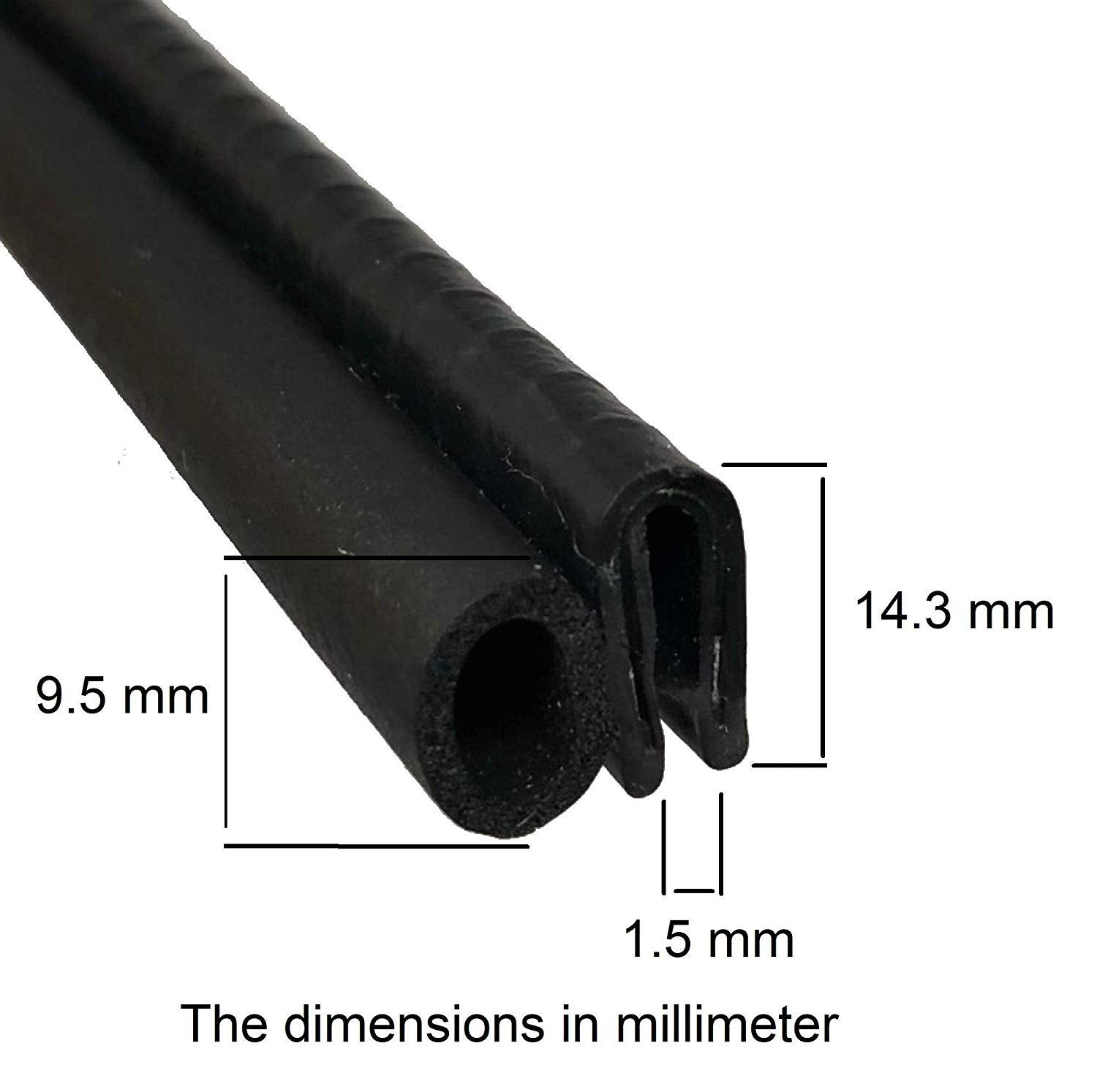 Trim Seal With Side Bulb | Pvc Plastic Trim With Epdm Rubber Bulb Seal - Fits 1/16    Edge, 3/8    Bulb Seal Diameter (5 Feet)