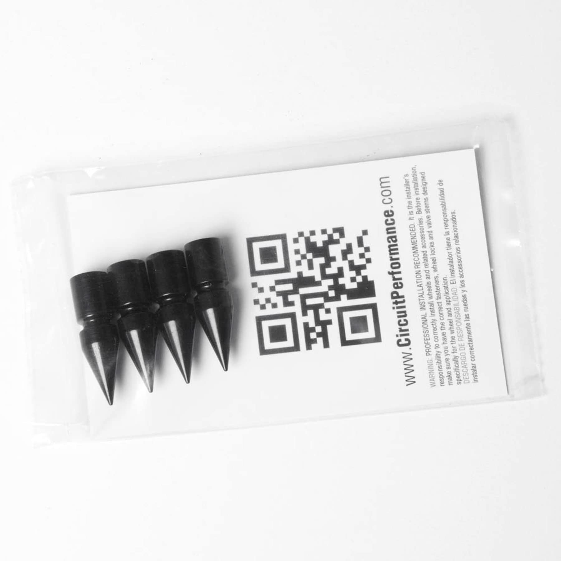Circuit Performance Vc6 Series Black Aluminum Spiked Valve Stem Caps (Set Of 4)