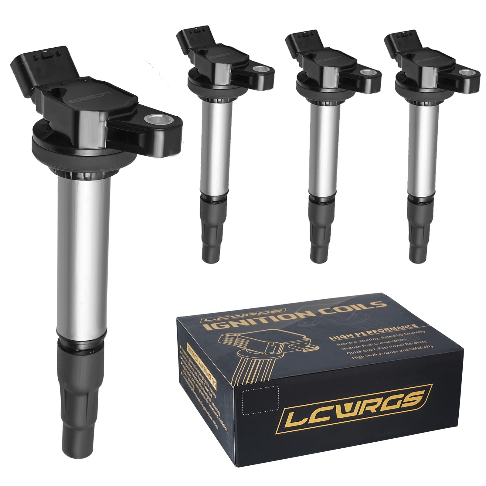 Pack of 4 Ignition Coil Compatible with 1.8 L4 Toyota Corolla Prius Matrix Scion XD 1.8L 2009 2010 2011 2012 2013 2014 2015 2016