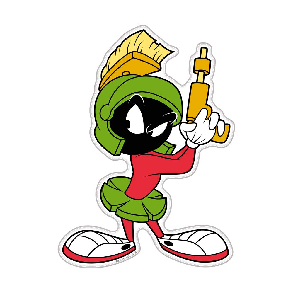 Fan Emblems Marvin The Martian Car Decal - Automotive Domed Classic Looney Tunes Character