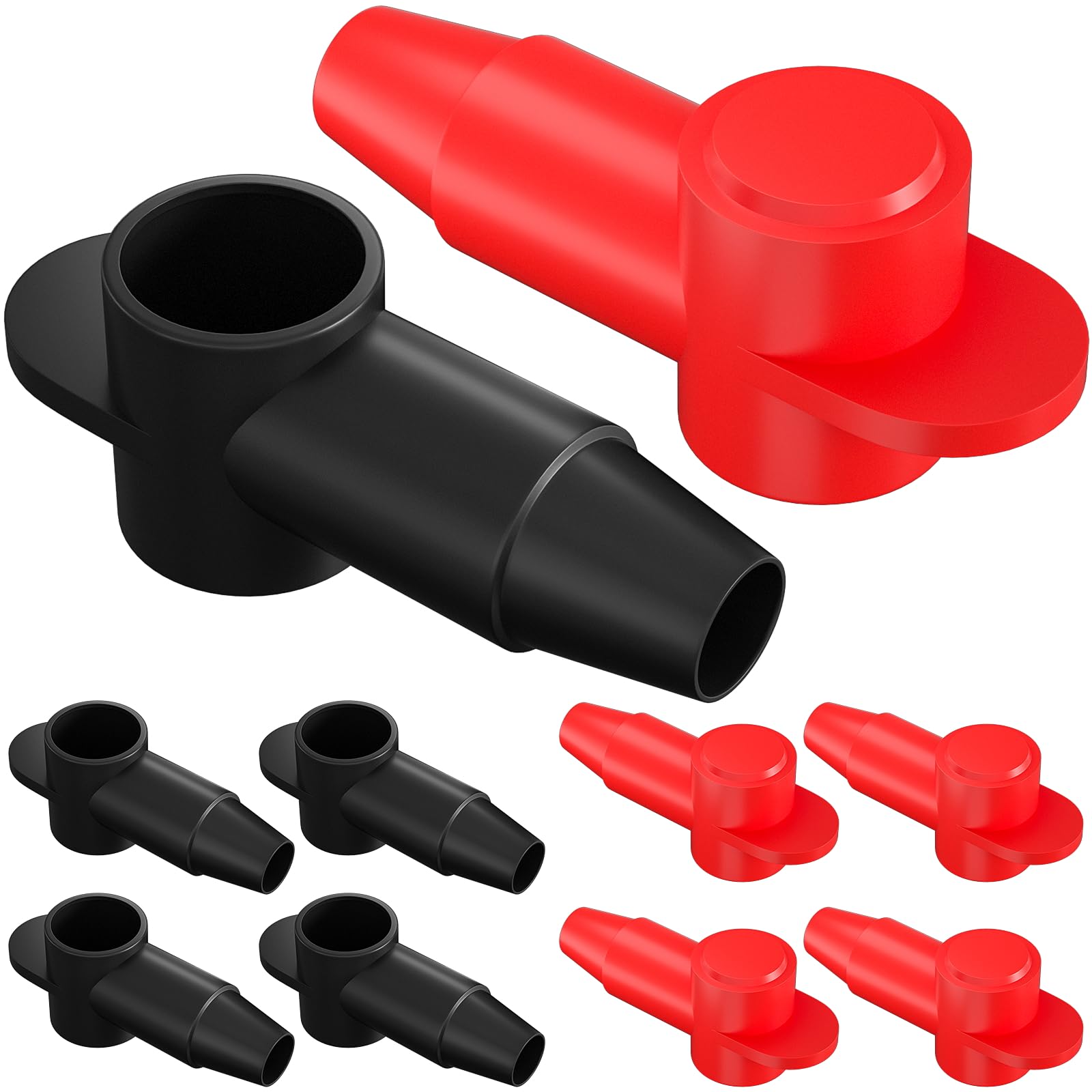 BetyBedy 10 Pack Silicone Battery Terminal Covers for 10-4AWG Wire, Insulated Battery Terminal Protectors for 1/4, 5/16, 3/8 Bat
