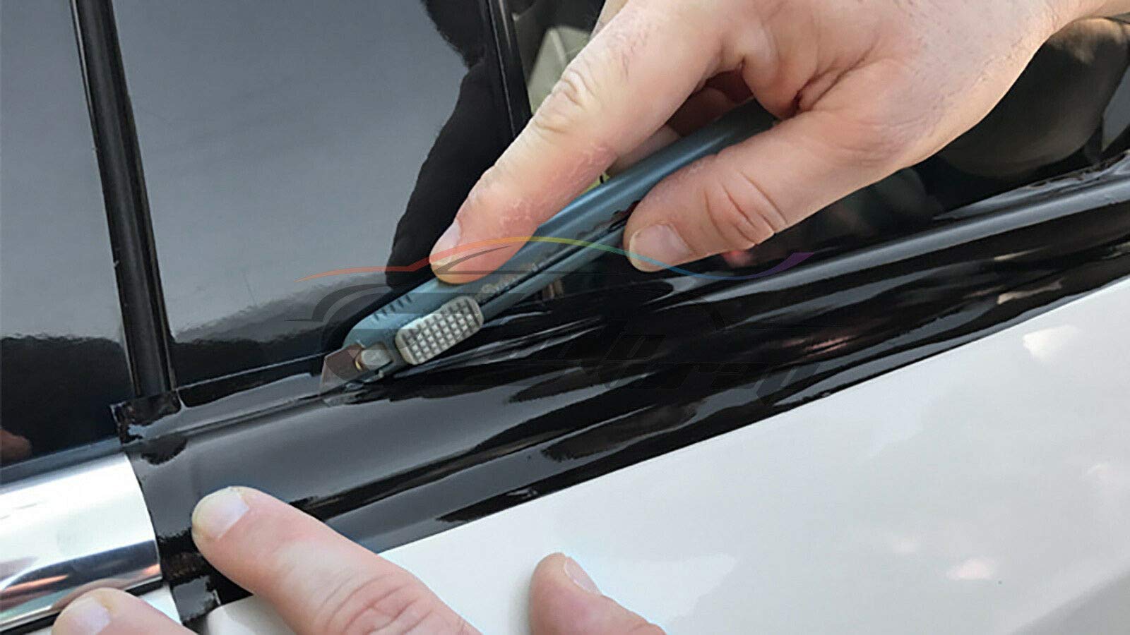 Free Tool Kit Gloss Black Vinyl Wrap Kit For Black Out Chrome Delete Window Trim Door Trim 2' X75Ft