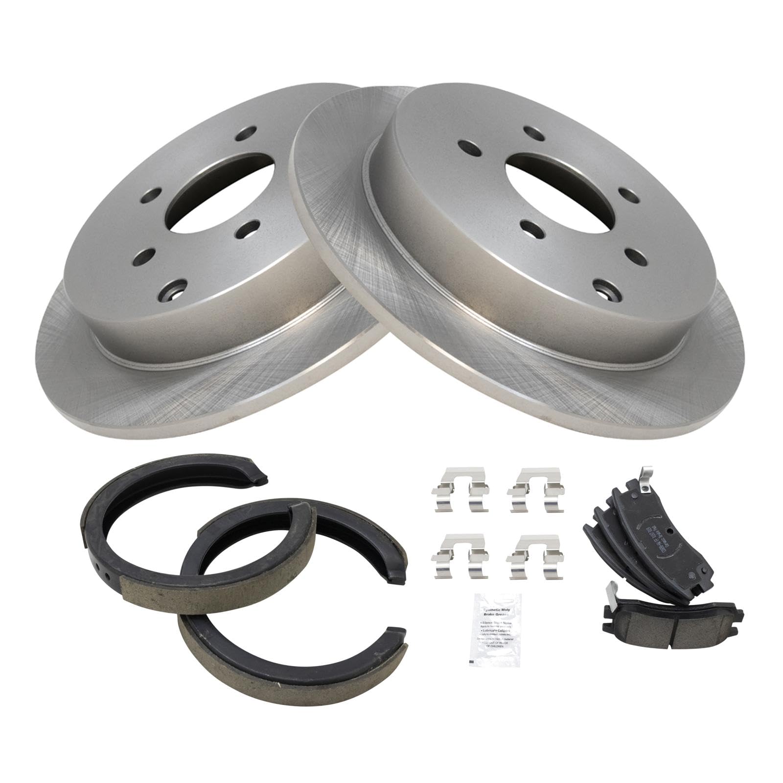 Trq Rear Brake Pad & Rotor Kit Compatible With 01-07 Buick Chevrolet Oldsmobile Pontiac