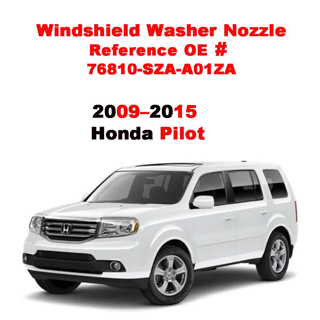 Zhparty Front Windshield Wiper Washer Jet Hood Nozzle Sprayer With 6 Pcs Connector Kit For Honda 09–15 Honda Pilot,14–17 Honda Odyssey–Replaces Oem # 76810-Sza-A01Za,76810-Tk8-A21