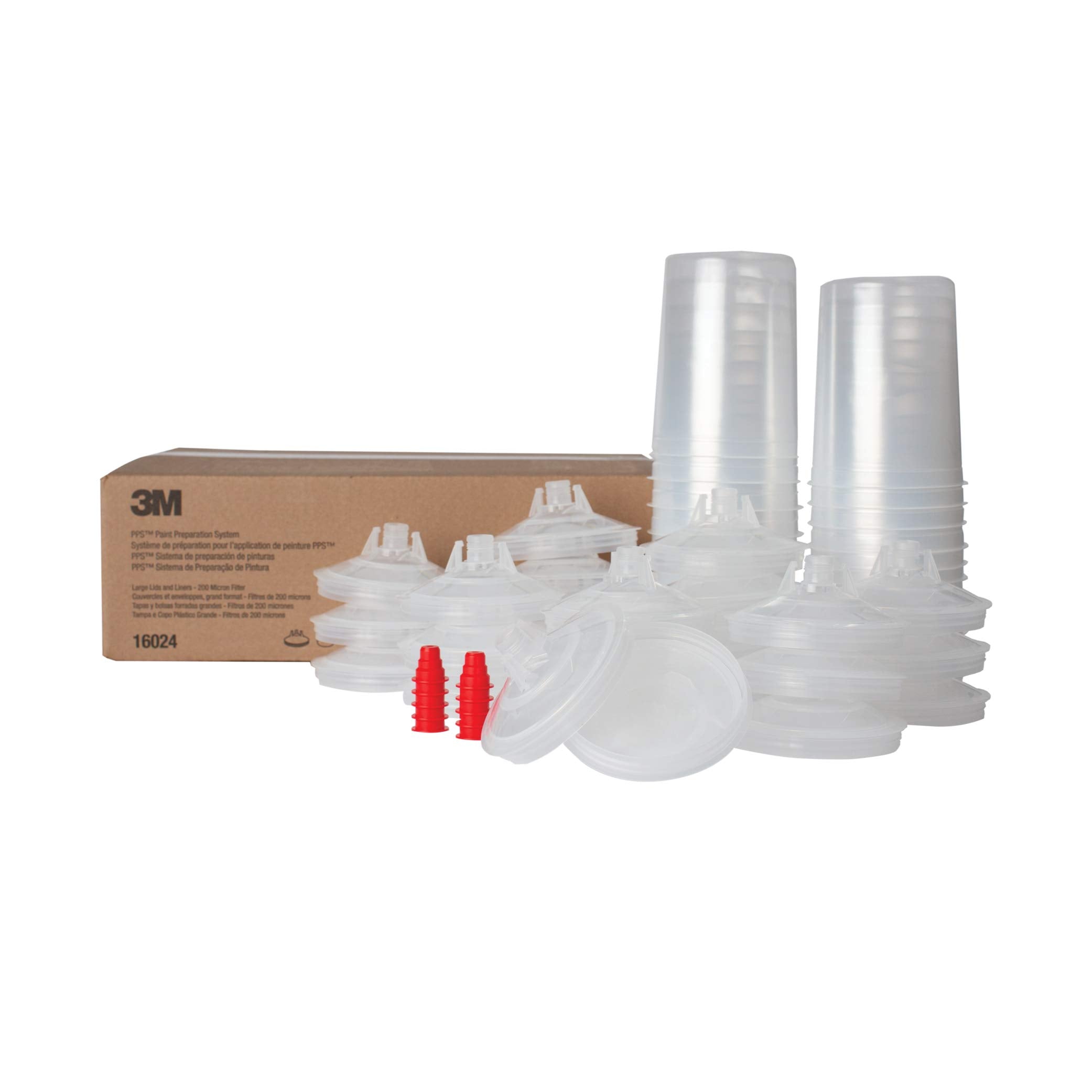 3M Pps (Original Series) Paint Spray Gun Cup Lids And Liners Kit, Large, 28 Oz, 200-Micron Filter, Use W/ Paint Gun For Cars, Fu