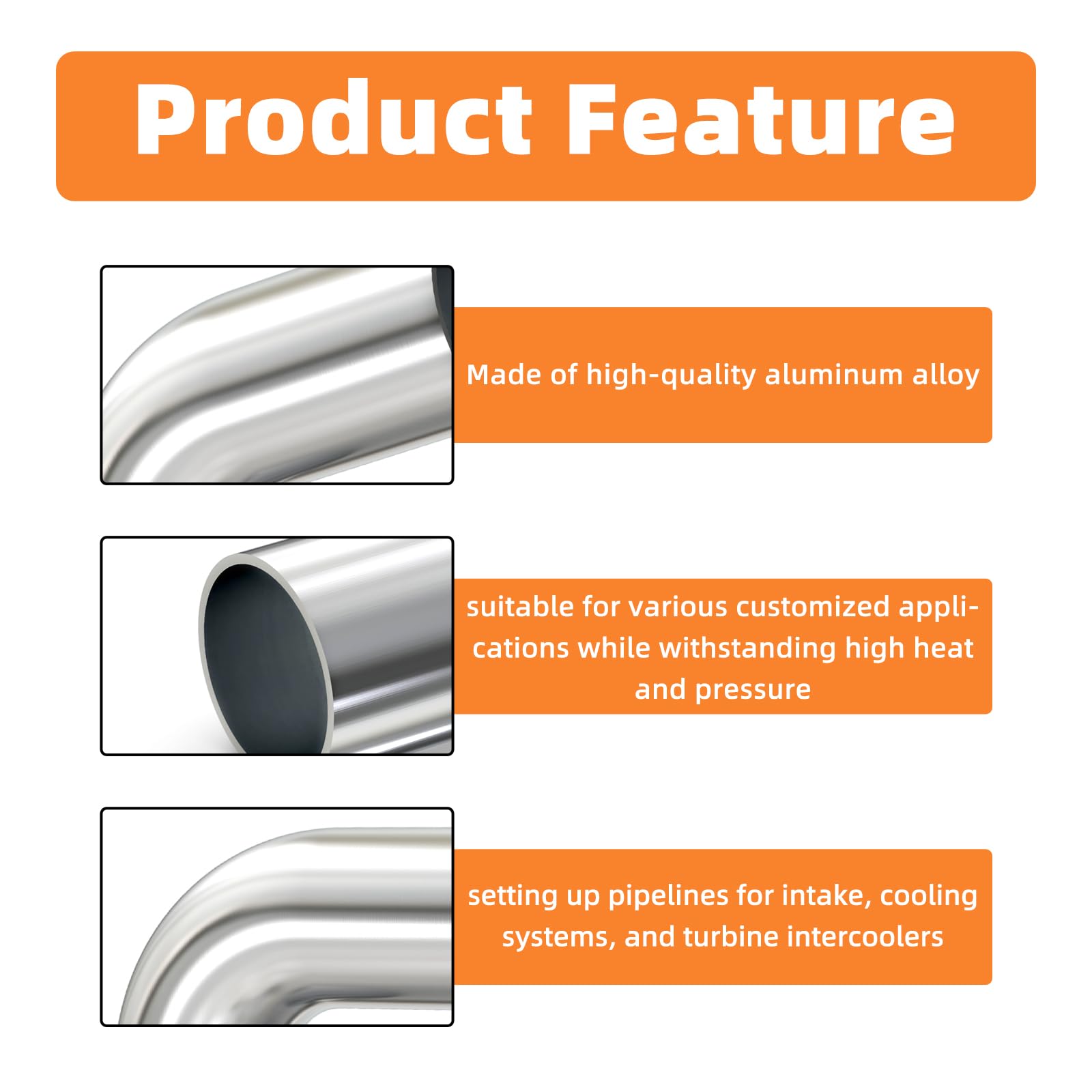 Gasher 2Pcs Intercooler Pipe Aluminum 45 Degree Elbow Alloy Tube 4''Od, Leg Length 4'' (100Mm), For Intake And Cooling Systems