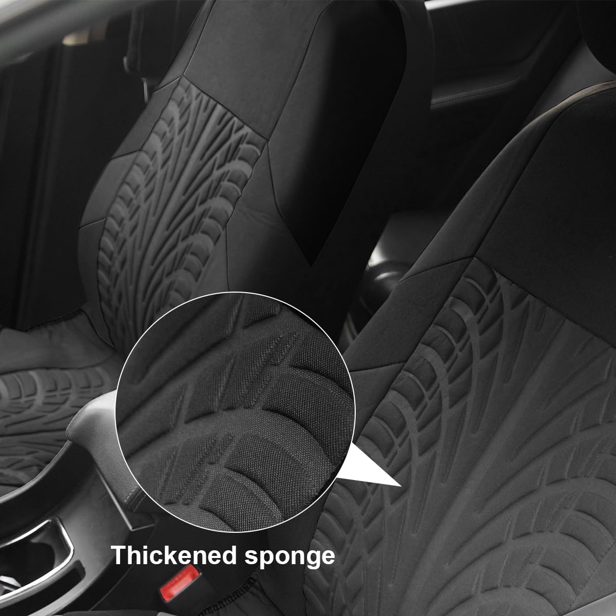 2Pcs Car Seat Covers For Front Seats, Breathable Waterproof Polyester Split Automotive Cushion Cover, Vehicle Seat Protectors Driver Interior Accessories Universal For Most Cars, Suv (Black/Front)