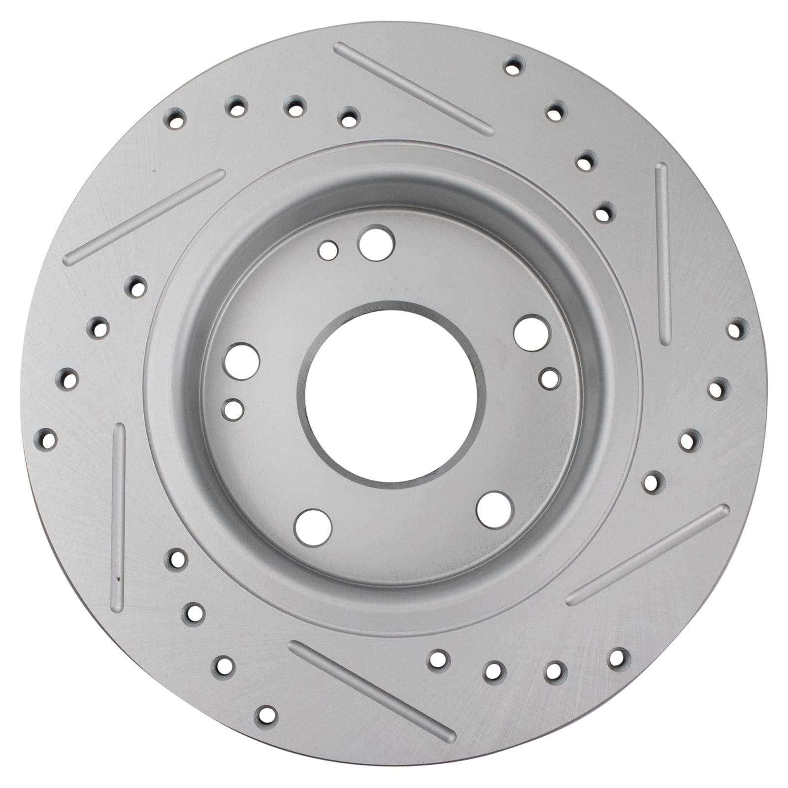 Trq Rear Performance Brake Rotors Set Solid Premium G-Coated Cross Drilled & Slotted Compatible With 2016-2023 Honda Civic 2019-