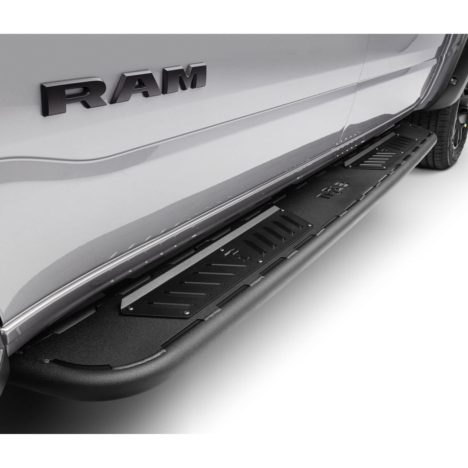 N-Fab Roan Running Boards For Ram | Cab Length, Extra Large 5.5' Step Plate, Textured Black | Nbd19Cc-Tx | Fits 2019-2024 Ram 1500 Crew Cab All Beds, Srw / Drw Gas / Diesel