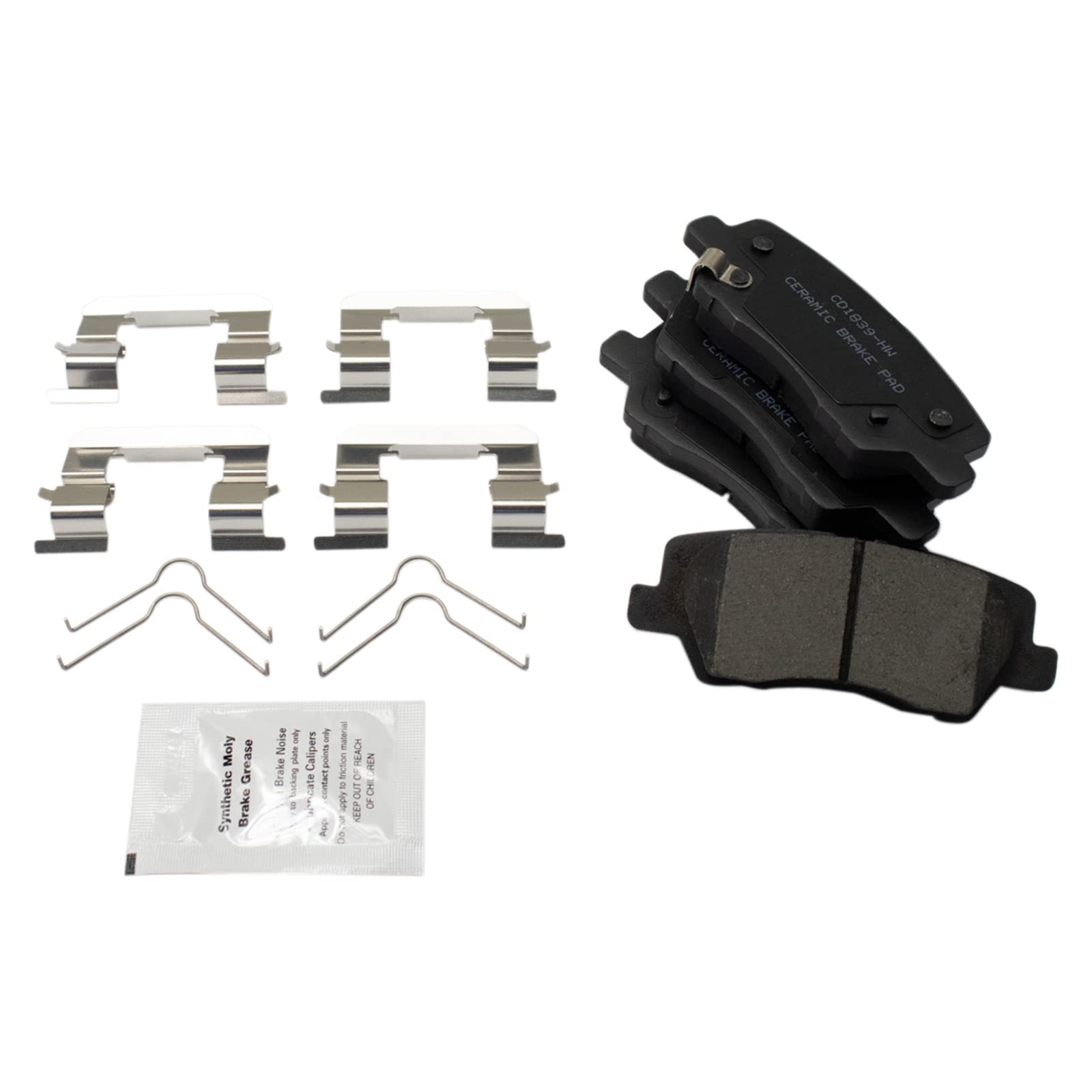 Trq Rear Brake Pad & Rotor Kit Brake Pads Brake Rotor Parking Brake Shoe Set Ceramic Compatible With 2016-2018 Cadillac Cts