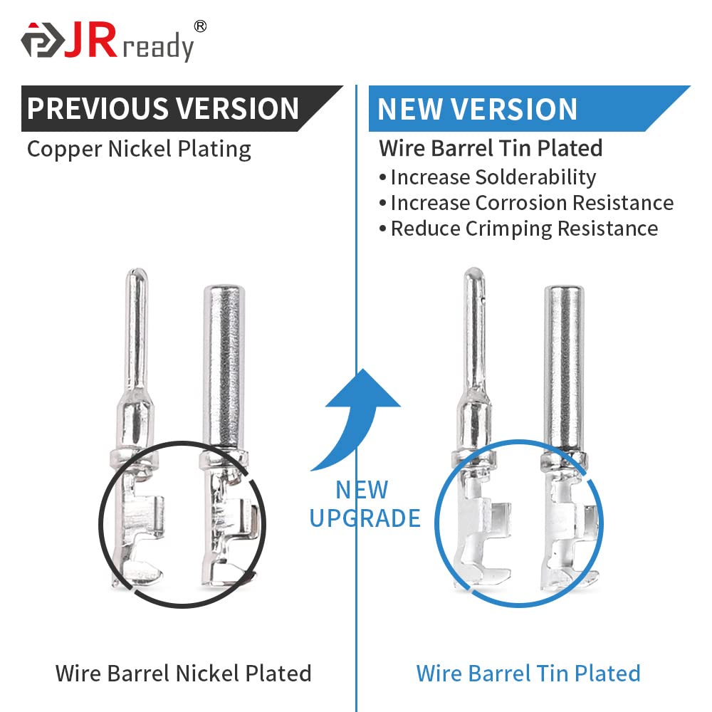 Jrready St6327-12 Deutsch 12 Pin Dt Connector Kit, Gray Waterproof Dt Connectors 12 Pin(5 Set), Size 16 Stamped Contacts For Tru