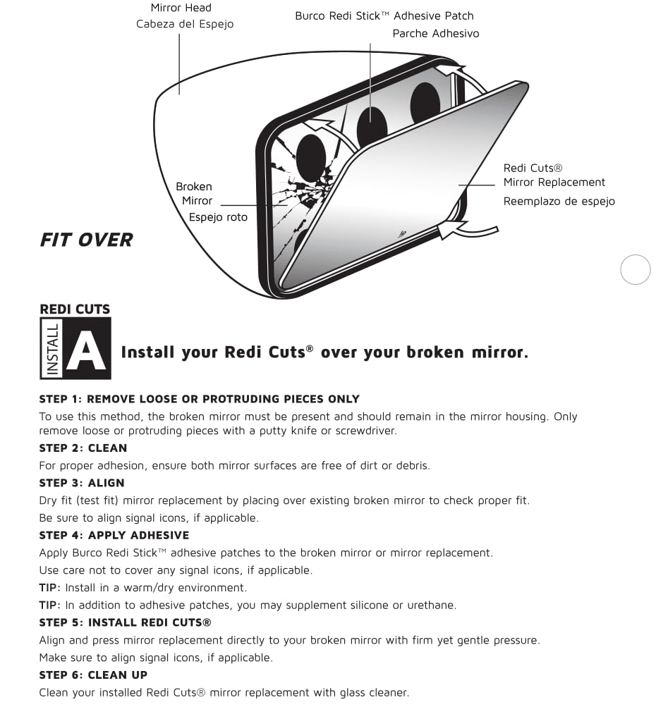 Mirror Glass And Adhesive | 2007 - 2009 Elantra Driver Left Side Replacement