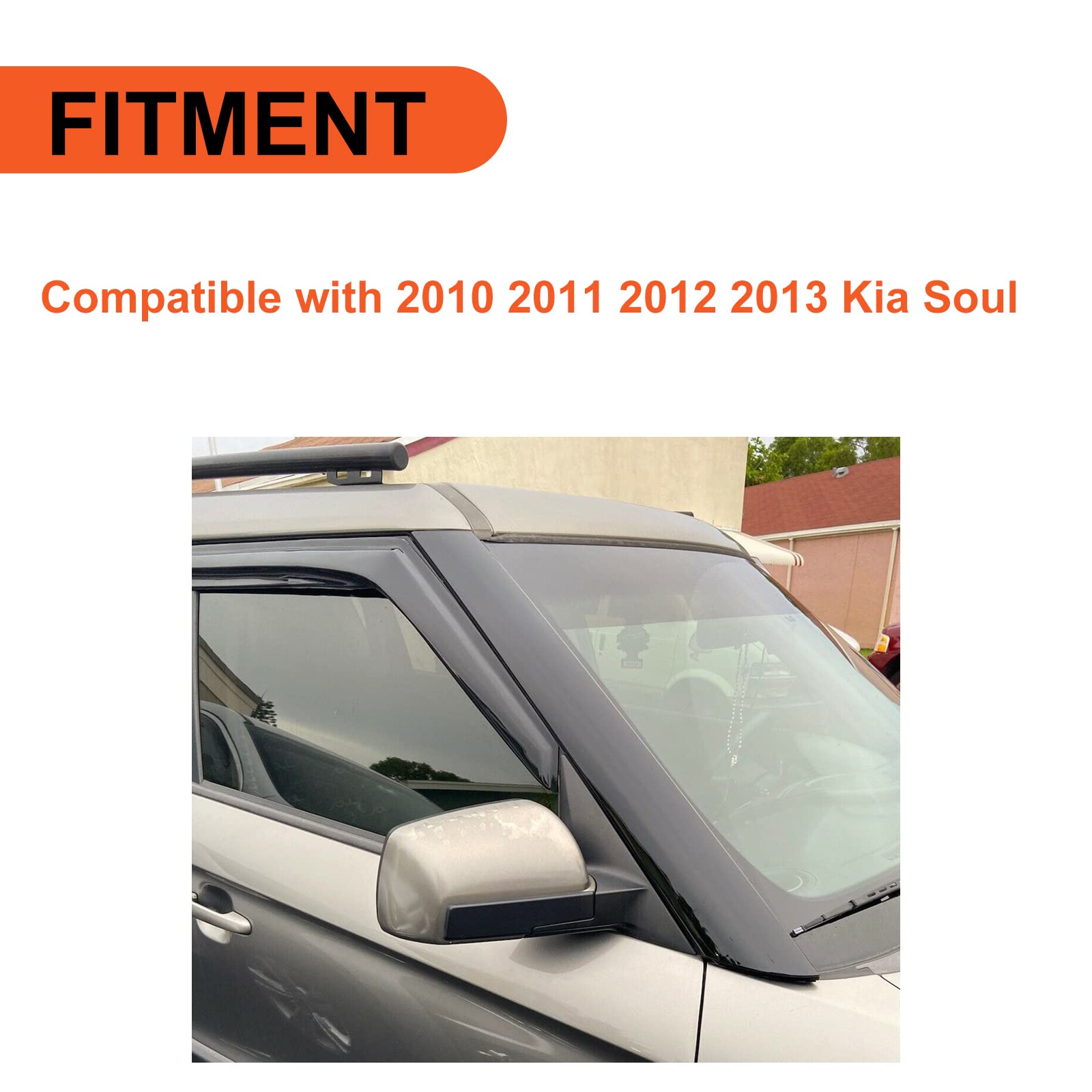 ECOTRIC Windshield A-Pillar Trim Panel RH Black ABS for 2010-2013 Kia Soul Model VC-LYAP-314-2