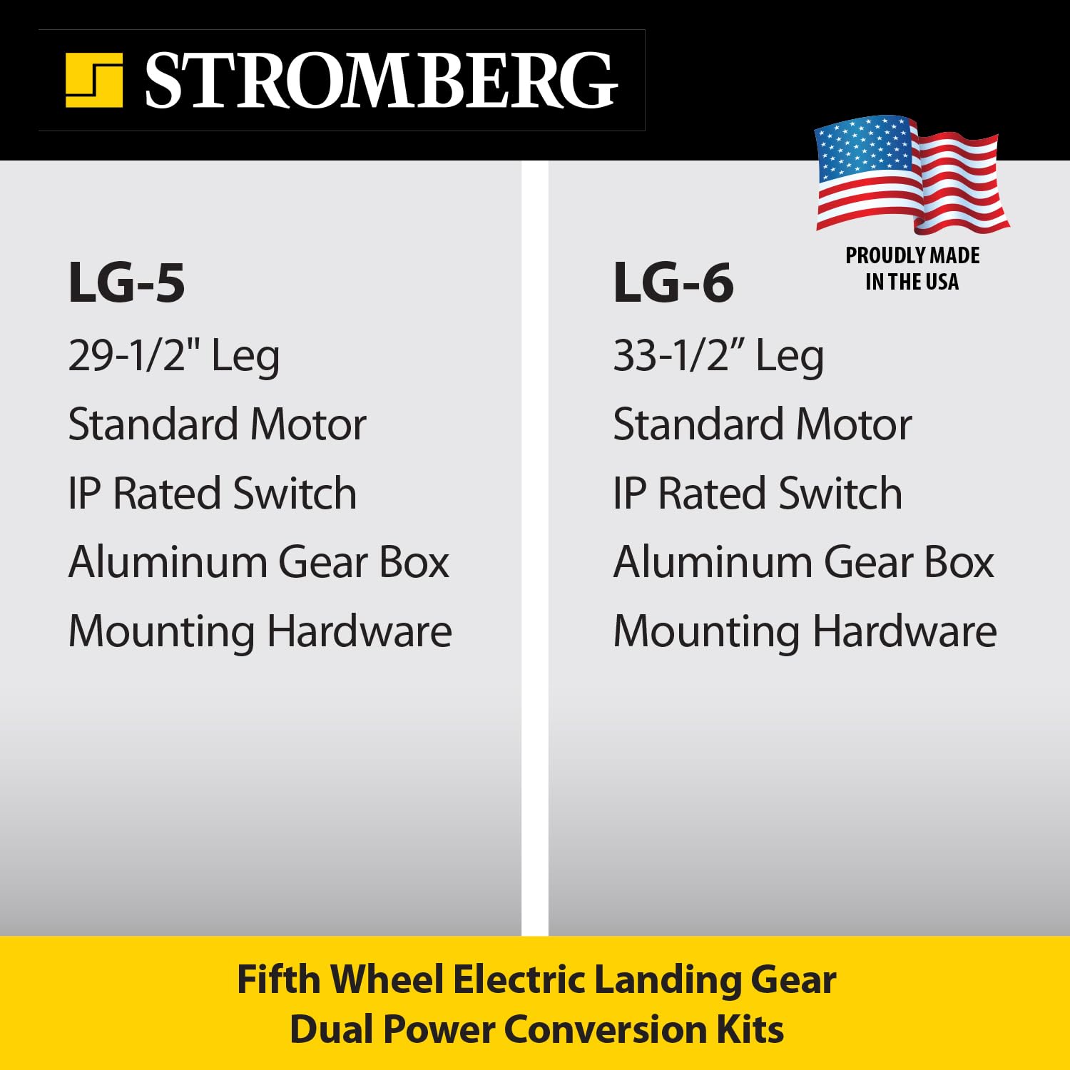 Stromberg Carlson LG-6 Dual Power Landing Gear Conversion Kit, 33-1/2'' Dual Power Conversion Kit (1 Side)
