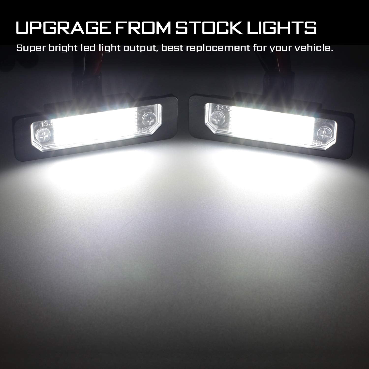 Ruxifey Led License Plate Light Lamps Compatible With 2009 To 2019 Ford Flex, 2008 To 2011 Focus, 2006 To 2012 Fusion, 6000K White - Pack Of 2