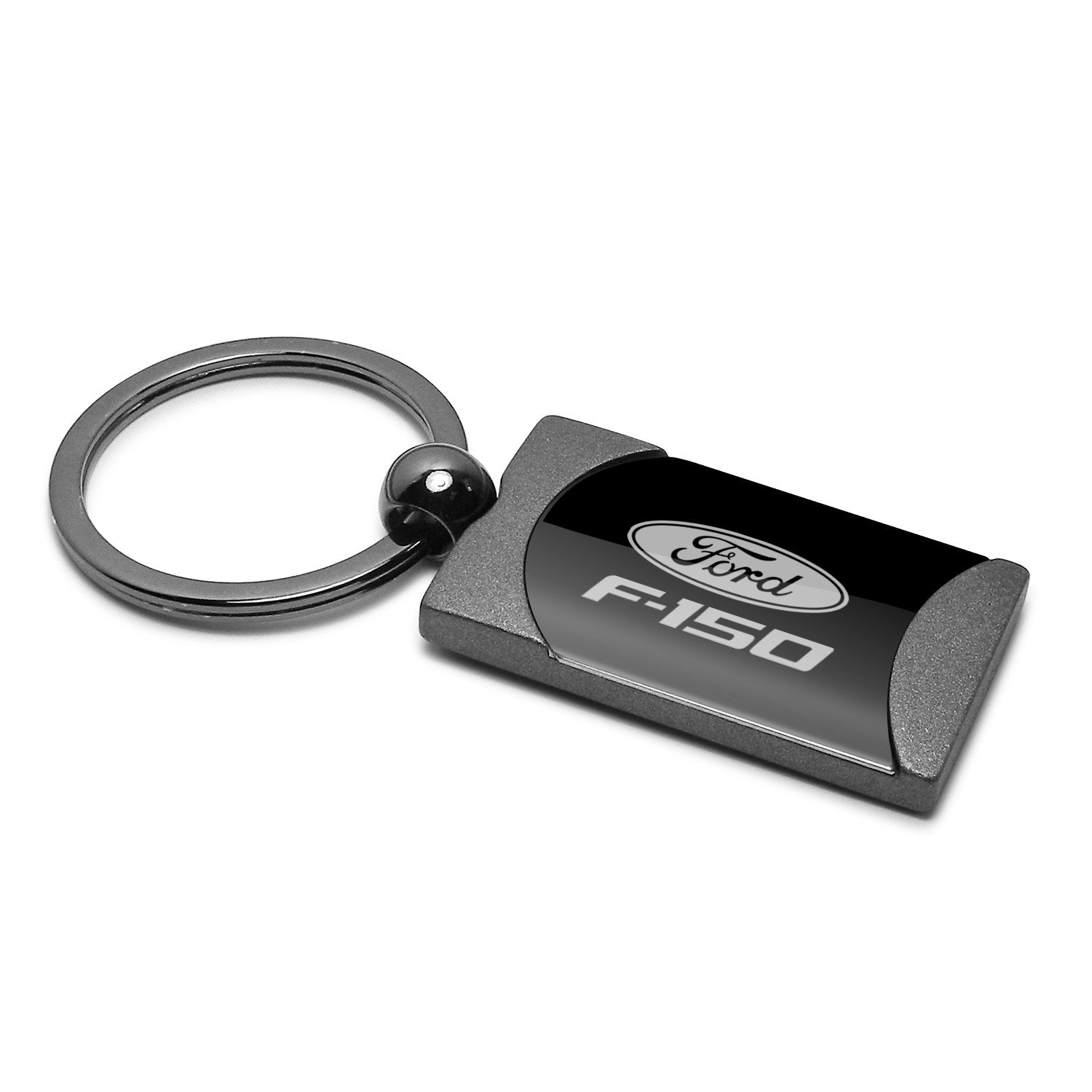 Au-Tomotive Gold Two Tone Rectangular Key Chain For Ford F-150 (Gunmetal)