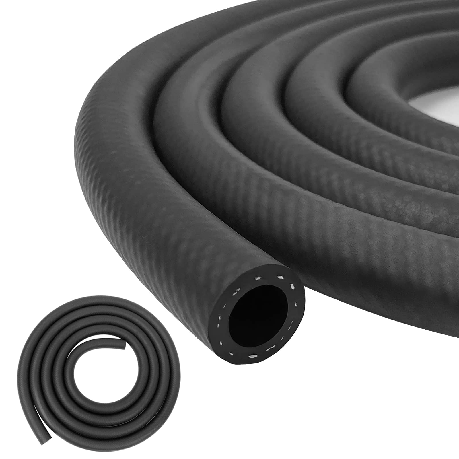 Fuel Line 3/8 Inch ID NBR Fuel Line Hose 6AN Push on Hose for Small Engine 5 Feet