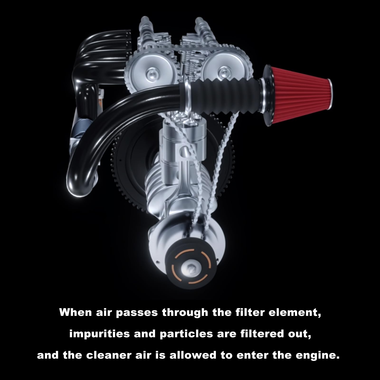 RYANSTAR RACING 83mm 3.25'' High Flow Round Tapered Cone Closed-Top Washable Clamp-On Dry Air Filter