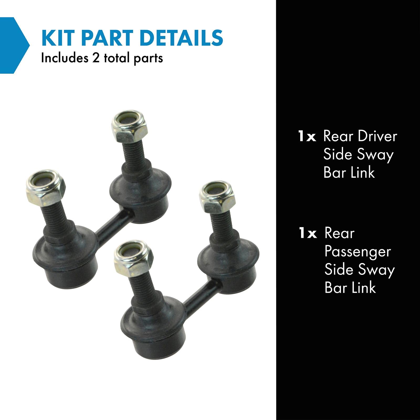 Trq Rear Sway Bar Stabilizer Link Set Compatible With 2000-2006 Bmw X5