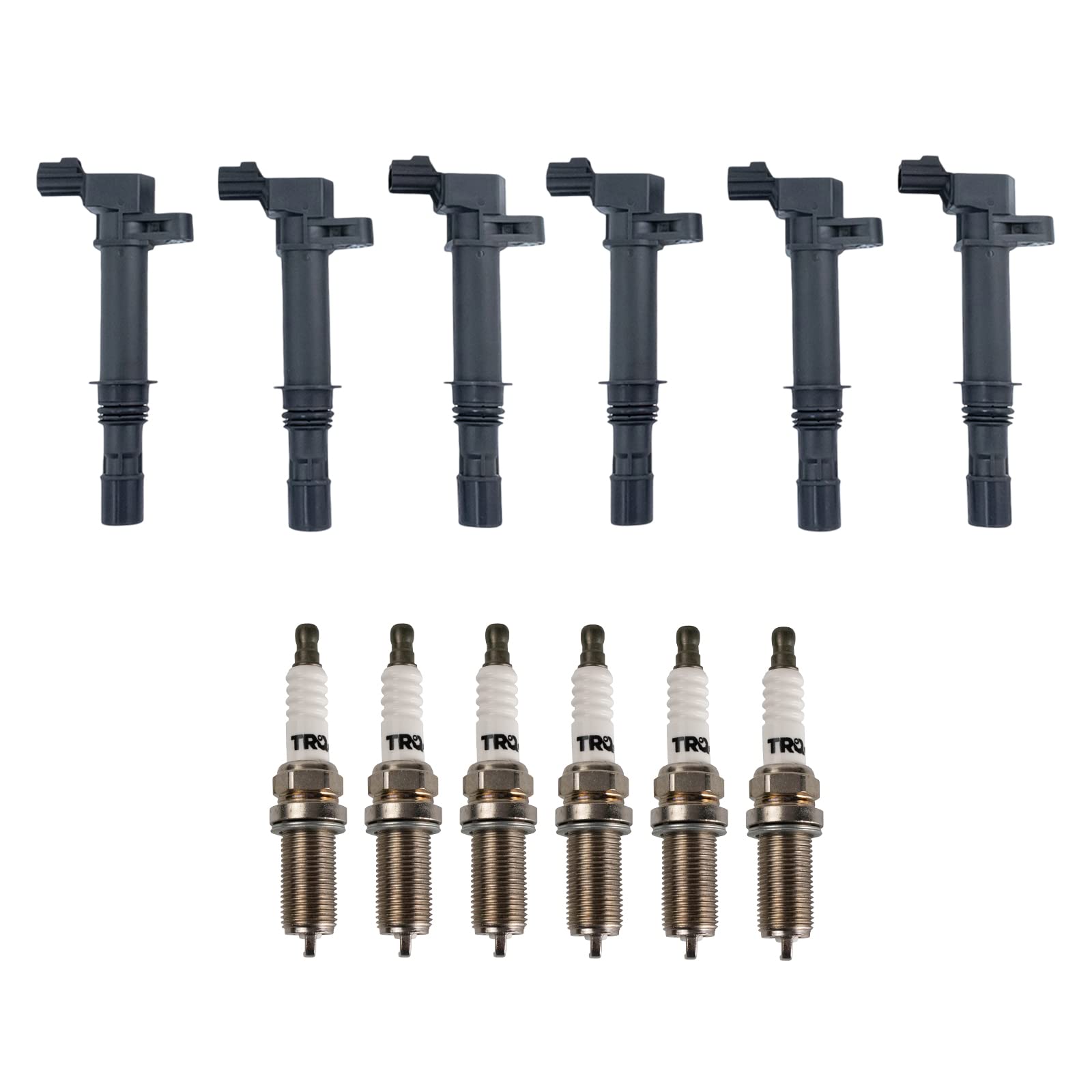 TRQ Ignition Kit Ignition Coil Set Spark Plugs Compatible with 2004-2005 Dodge Dakota Durango 2002-2005 Ram 1500 2002-2004 Jeep 