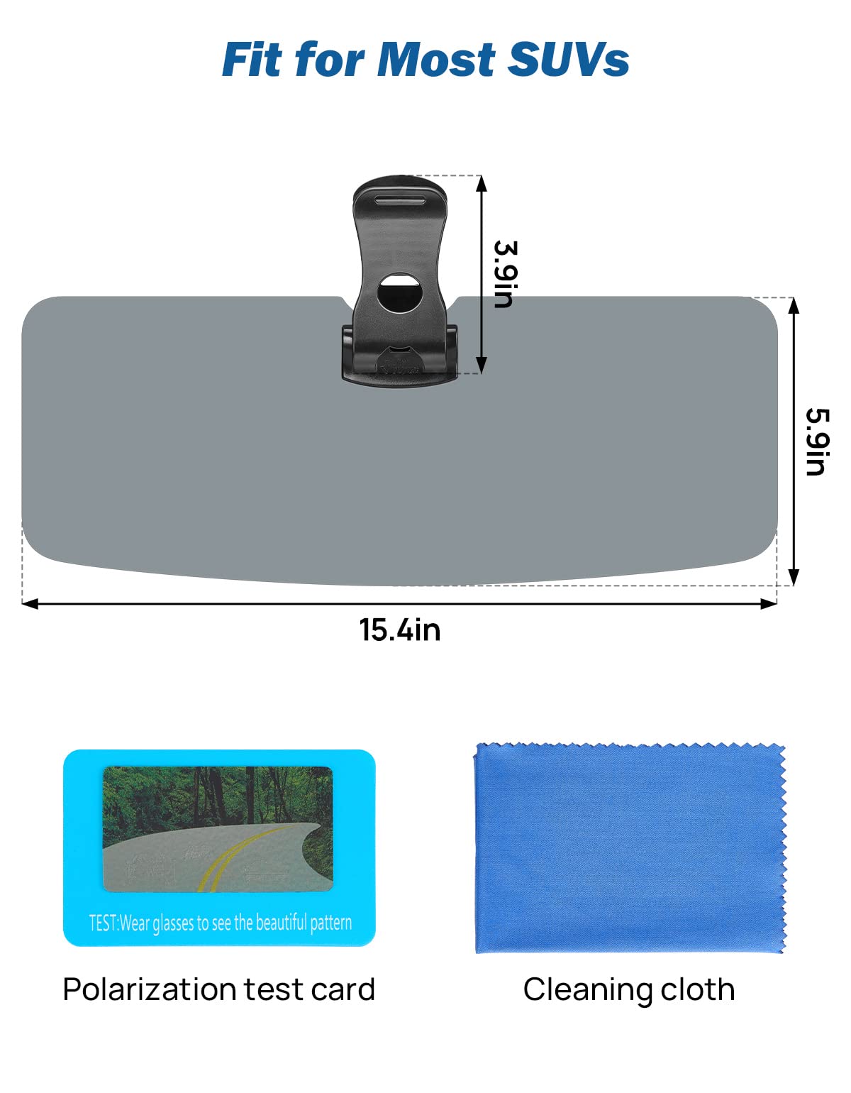Joytutus Sun Visor For Suv, 2 Pack Polarized Sun Visor Extender For Truck, Universal Uv400 Car Visor Extension Anti-Glare Easy T