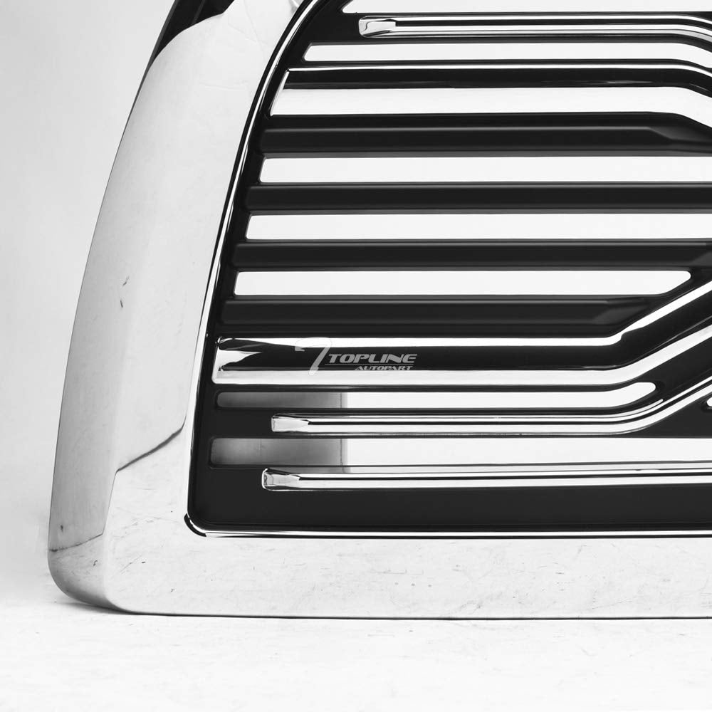 TLAPS 7422438298218 Compatible With 2010-2018 Dodge Ram 2500/3500 / 4500/5500 Chrome Big Horn Style Horizontal Front Bumper Gril