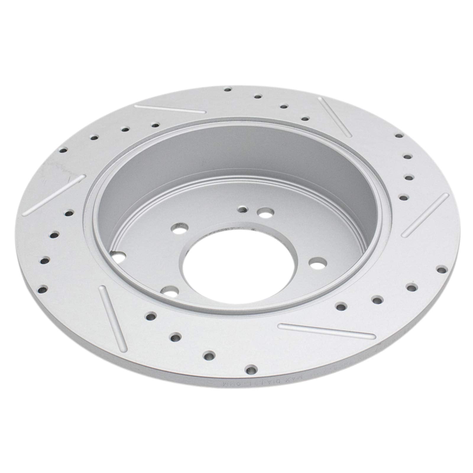 Trq Rear Performance Brake Rotors Set Solid Premium G-Coated Cross Drilled & Slotted Compatible With 2009-2015 Mitsubishi Lancer