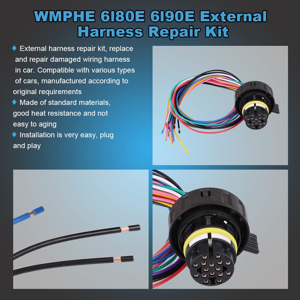 WMPHE Compatible with 6l80E 6l90E External Harness Repair Kit Chevy GMC 6L80E 6L90E, Automatic Transmission 6R60 6R80 6R75, Wiri