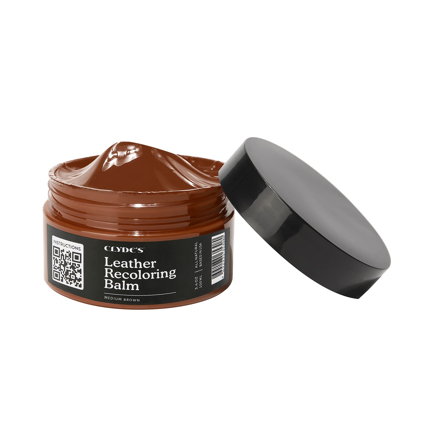 Clyde'S Recoloring Balm | Non-Toxic Material Dye & Restorer For Furniture, Car Seats, & More | 23 Colors (Medium Brown, 100Ml)