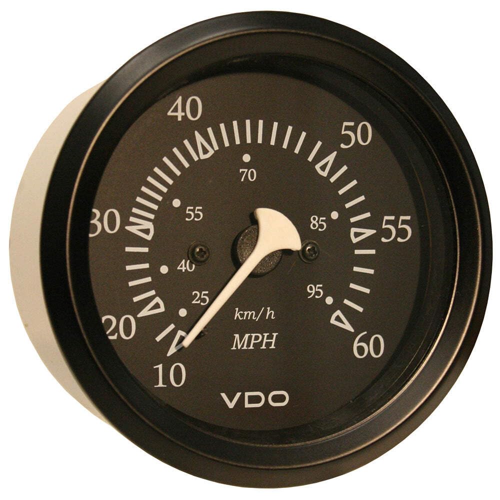 Vdo Allentare Black 60Mph 3-3/8'' (85Mm) Pitot Speedometer - Black Bezel