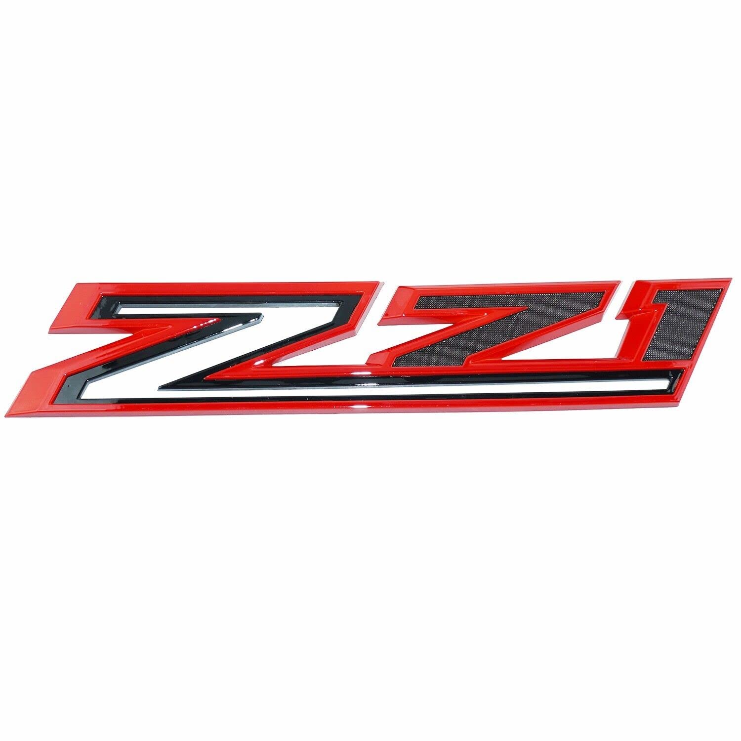 Aimoll 2X Large Z71 Fender Emblem Badge Decal Replacement for 2019-2021 Chevy Silverado - Black Red, Plastic Material