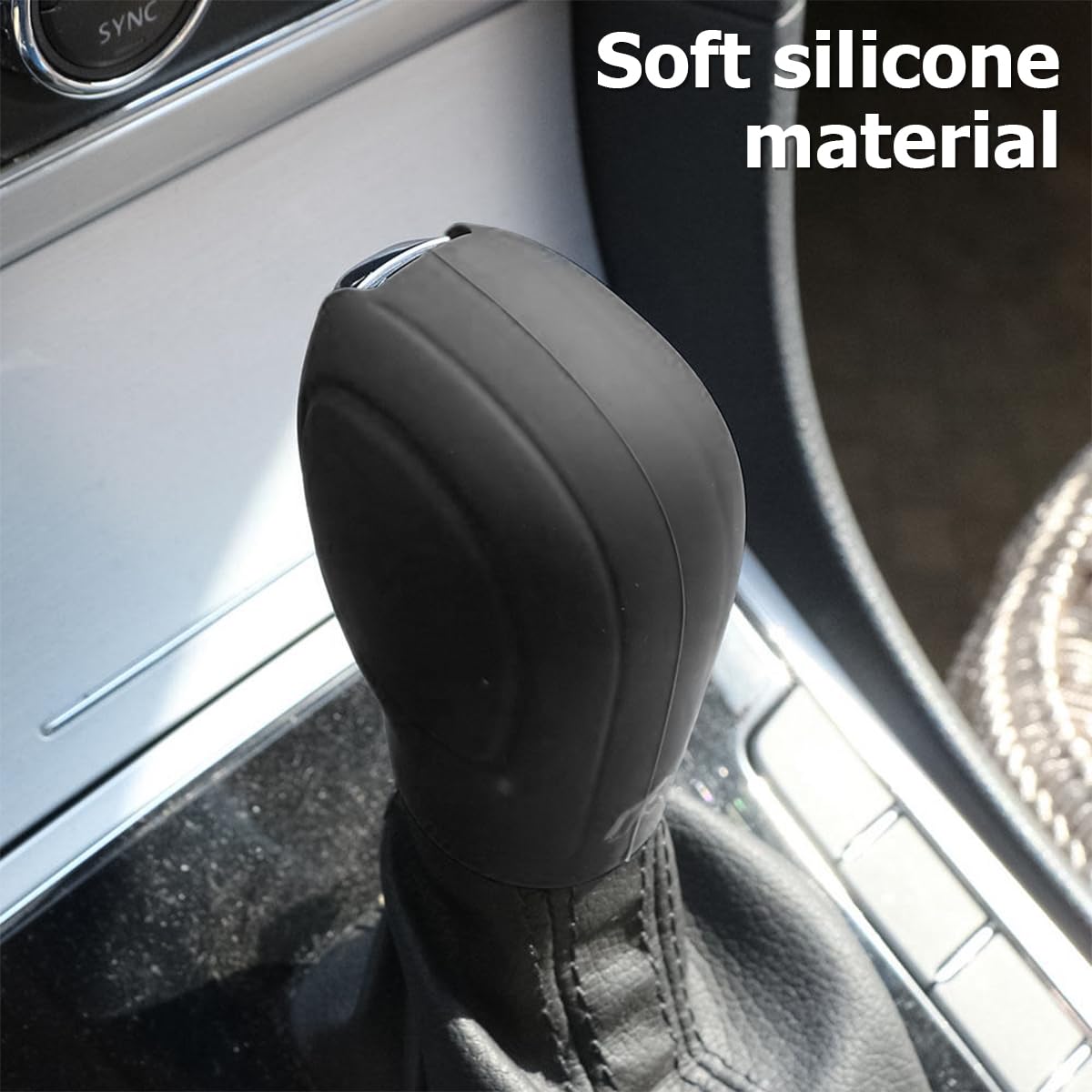 zipelo 2 Pack Car Gear Shift Knob Cover, Anti-Slip Auto Knob Gear Stick Protector, Comfortable Silicone Handbrake Shifter Cover