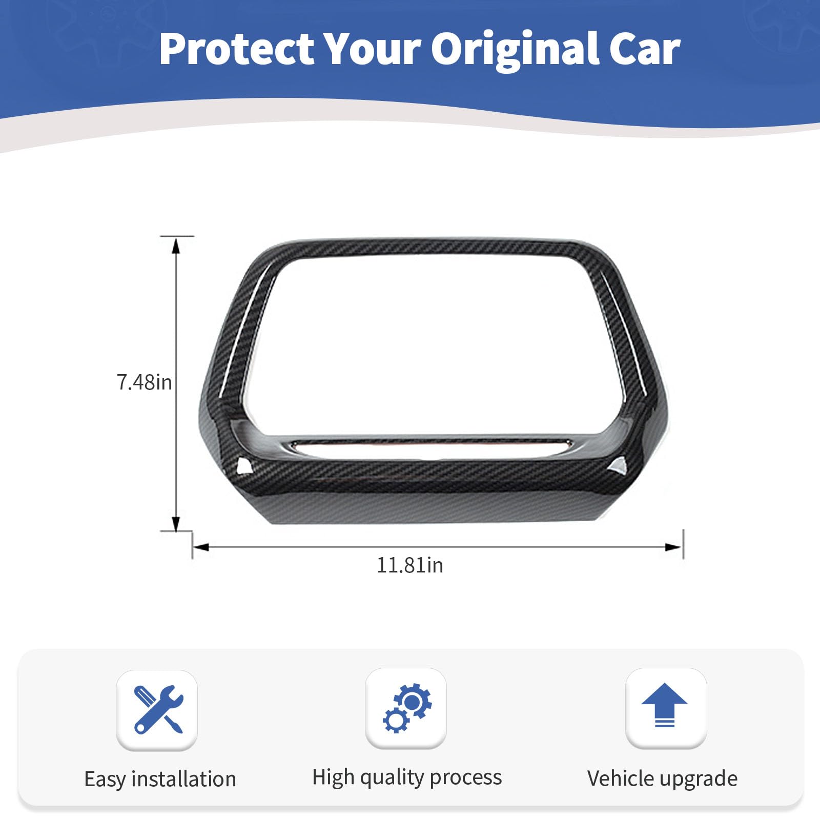 Rt-Tcz For Camaro Carbon Fiber Interior Accessories, Navigation Display Screen Trim Cover For Chevy Camaro 2017-2023 Large Scree
