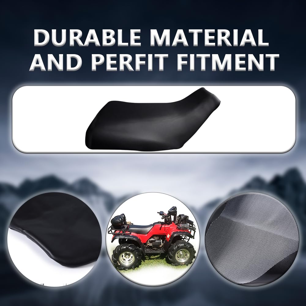 PIT66 Seat Cover for 1997-2004 Honda Foreman 400-450, Black Leather