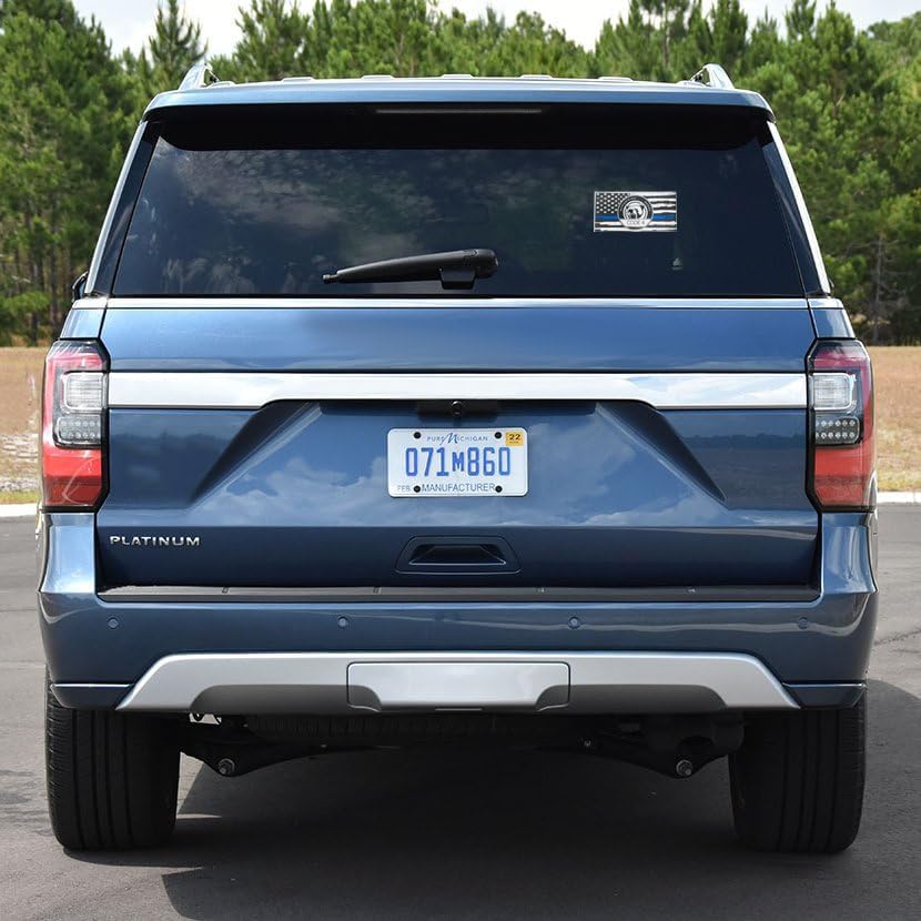 6Pcs Thin Blue Line Flag Car Sticker Decal, Police Support American Flag Bumper Stickers For Cars Trucks Window Laptop, Bandera