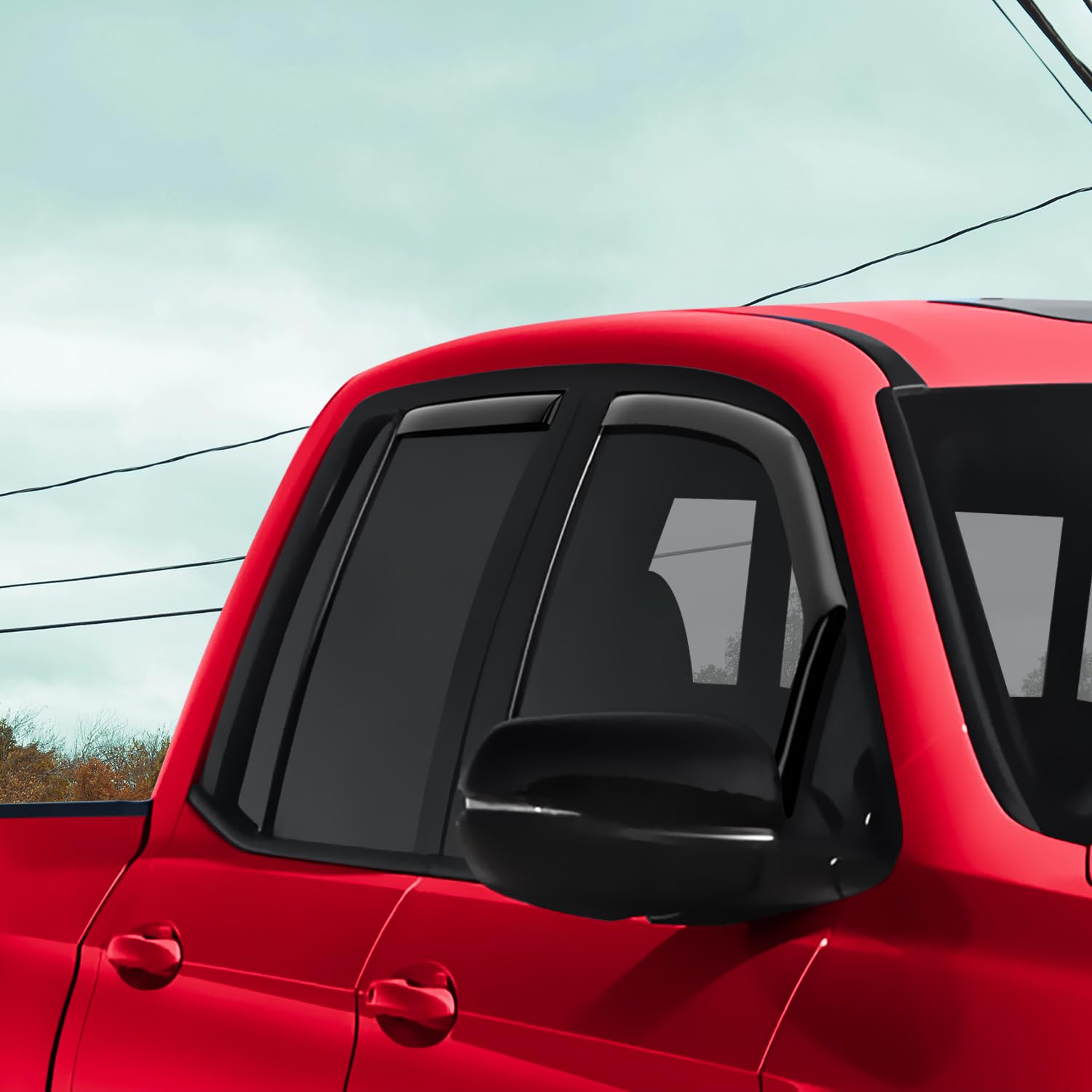 Voron Glass Rain Guards for Honda Ridgeline 2017-2026, Extra Durable Window Deflectors, 4 Pieces, Model 200790, For Ridgeline 17-26