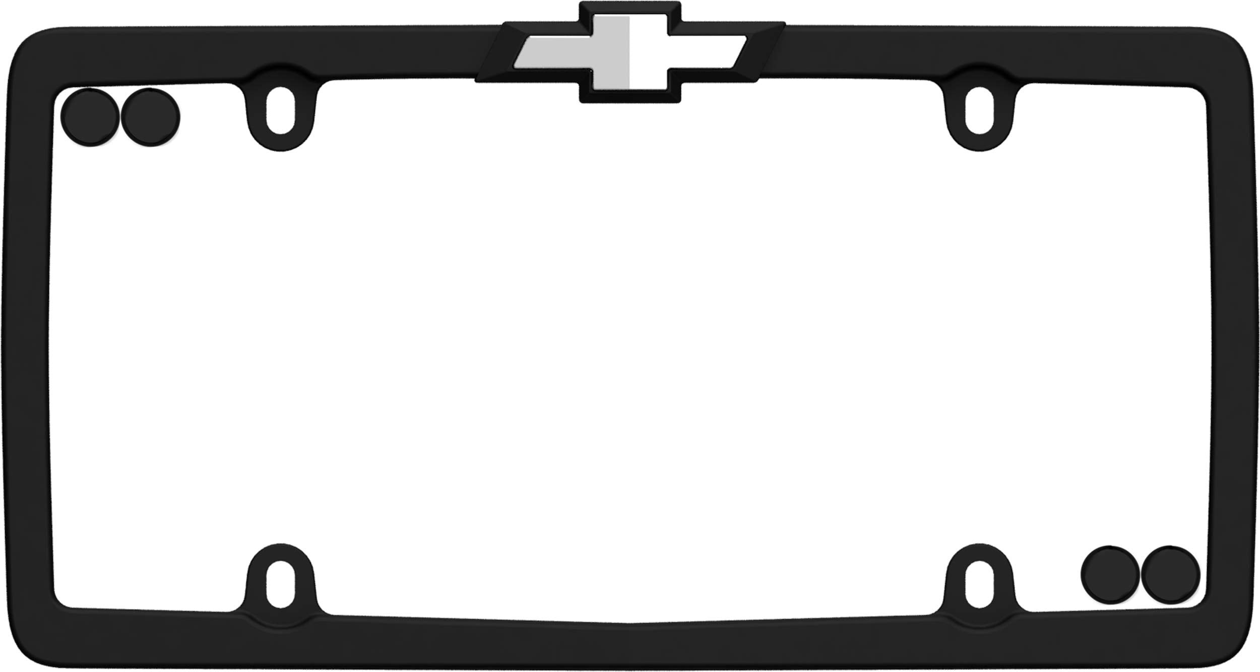 Cruiser Accessories Chevrolet License Plate Frame, Matte Black/Chrome (With Fastener Caps)