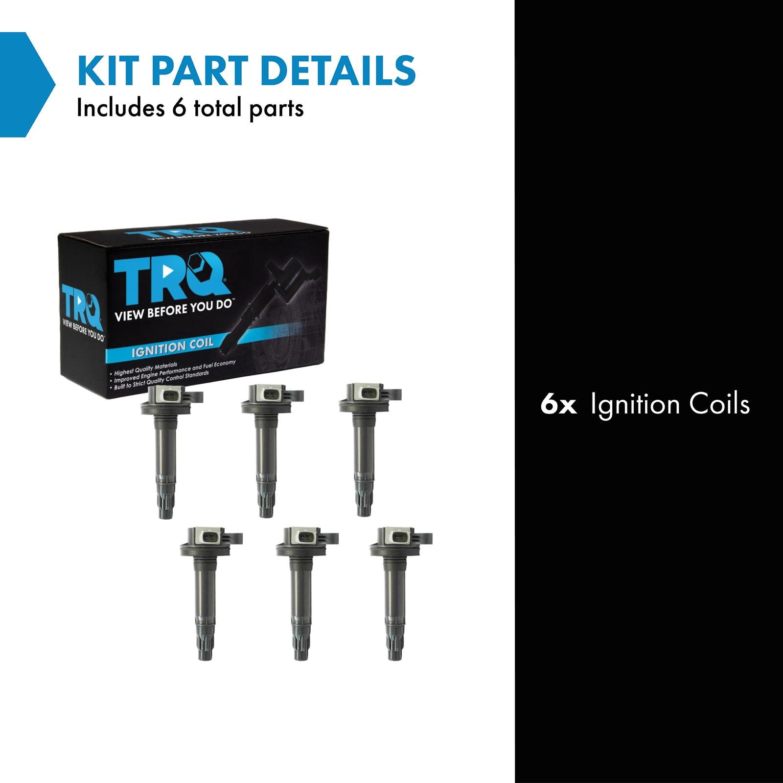 Trq Ignition Coil Set Compatible With 2010-2012 Ford Flex Taurus Lincoln Mks Mkt