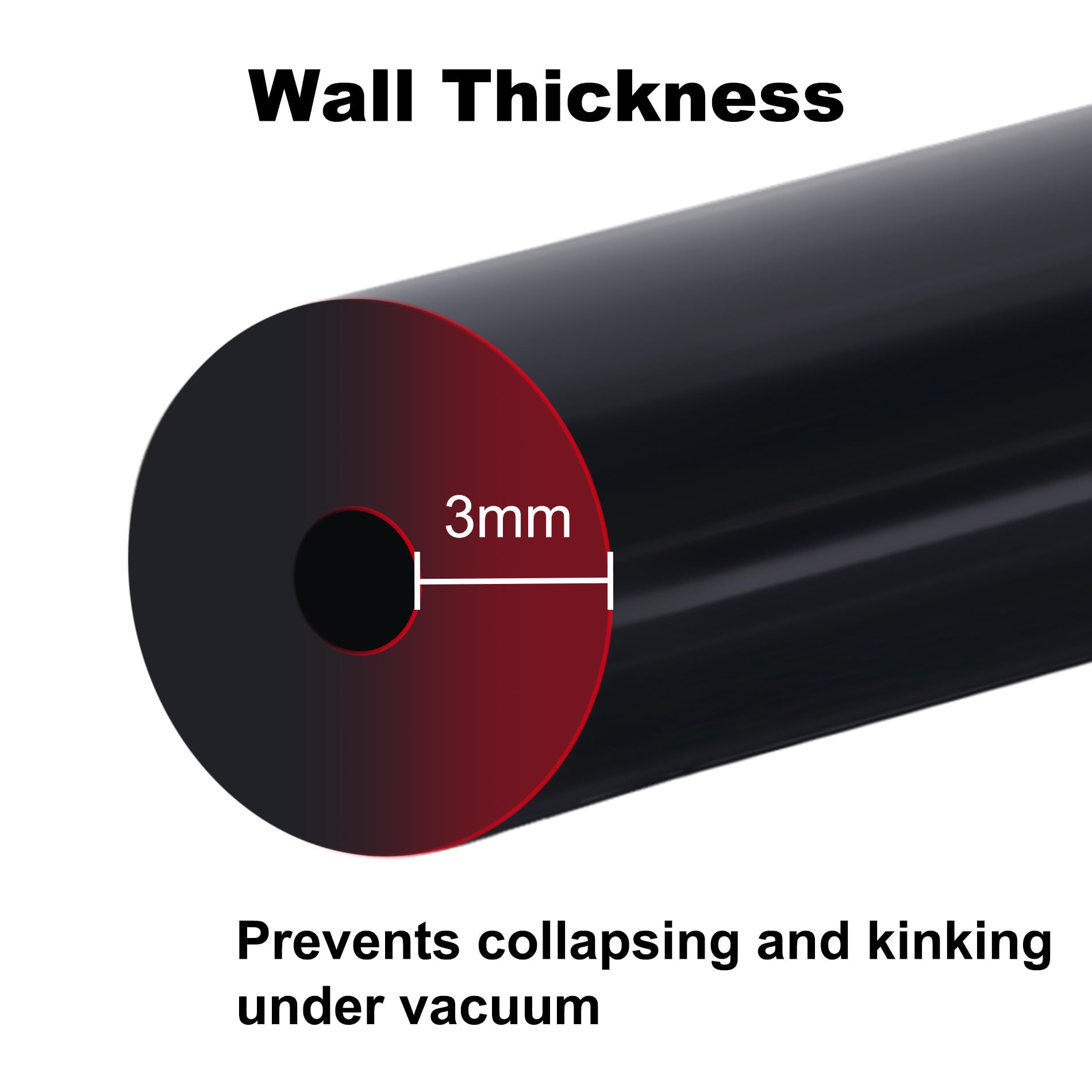Evil Energy 1/8 Silicone Vacuum Tubing Hose Line 5Ft 130Psi Max Pressure Black (3Mm Id)