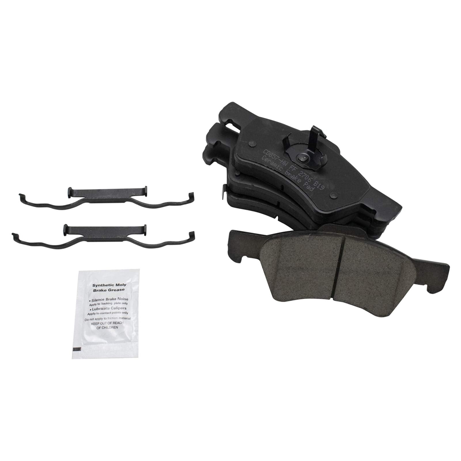 TRQ Front Brake Pads Ceramic Compatible with 2001-2007 Chrysler Town Country Dodge Caravan Grand Caravan