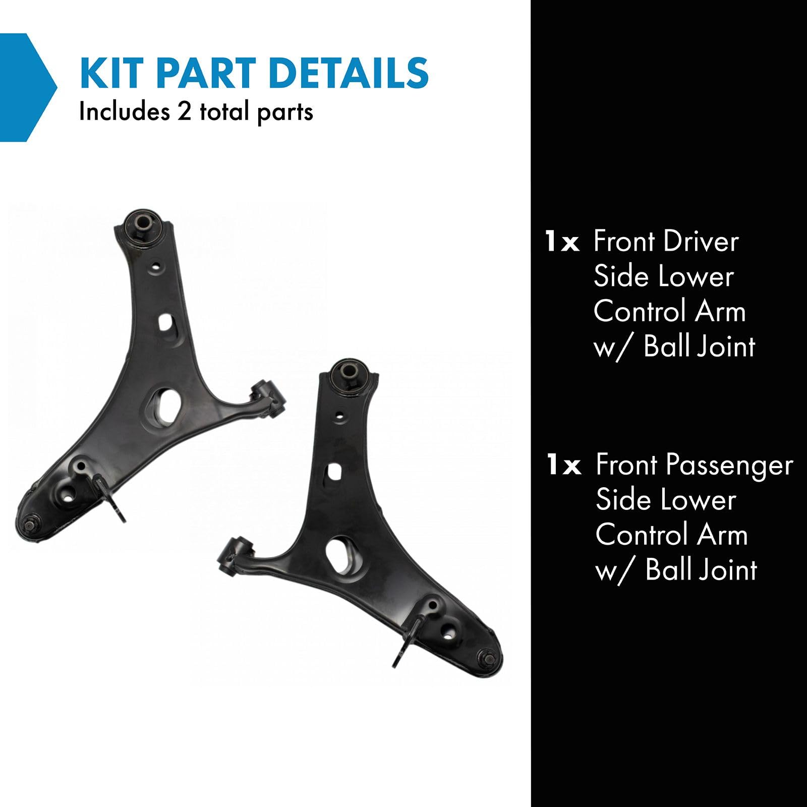 Trq Front Lower Control Arm With Ball Joint Set Driver & Passenger Side Lower Compatible With 2014-2018 Subaru Forester