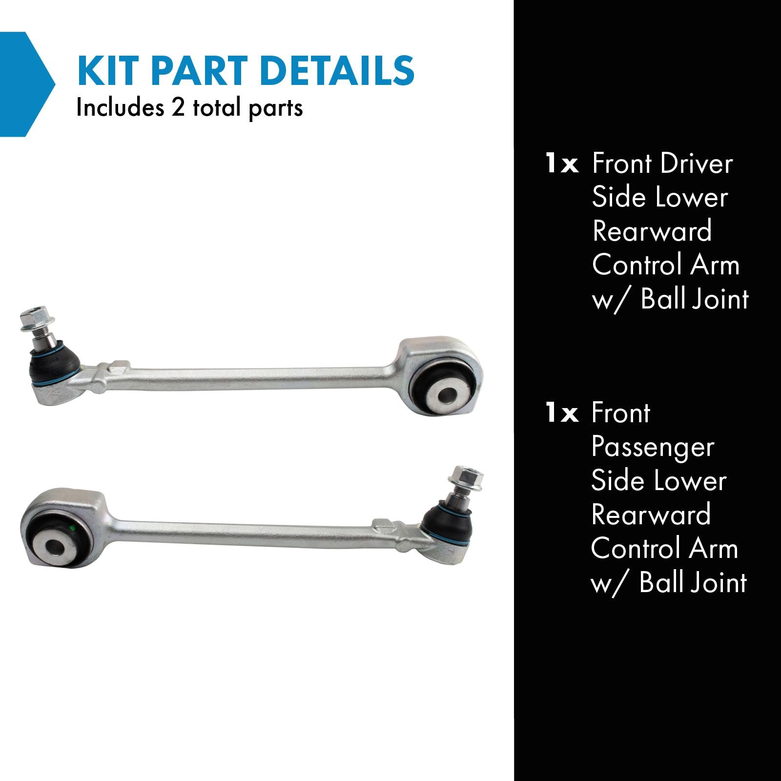 Trq Front Lower Control Arm With Ball Joint Set Compatible With 2012-2014 Mercedes-Benz C300 2012-2015 C350 2013-2014 E350 2015-