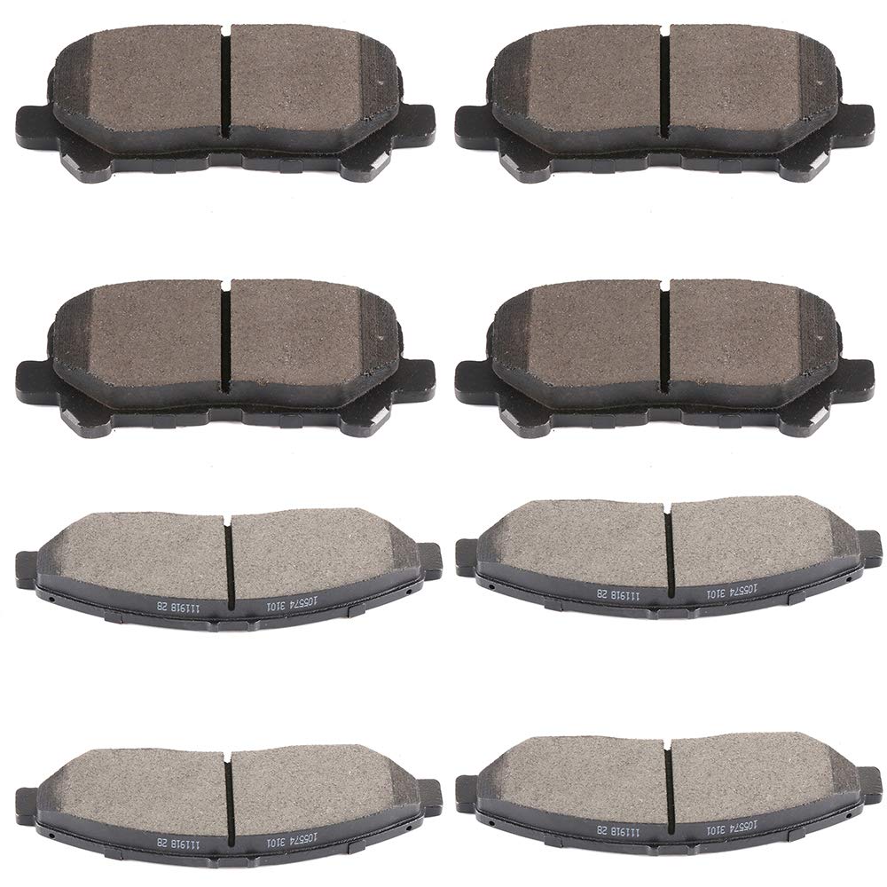 Cciyu D1378 D1585 Front Rear Ceramic Brake Pads Kits 8Pcs Fit For 2014-2017 For Acura Mdx,2012-2019 For Honda Pilot,2017-2019 Fo