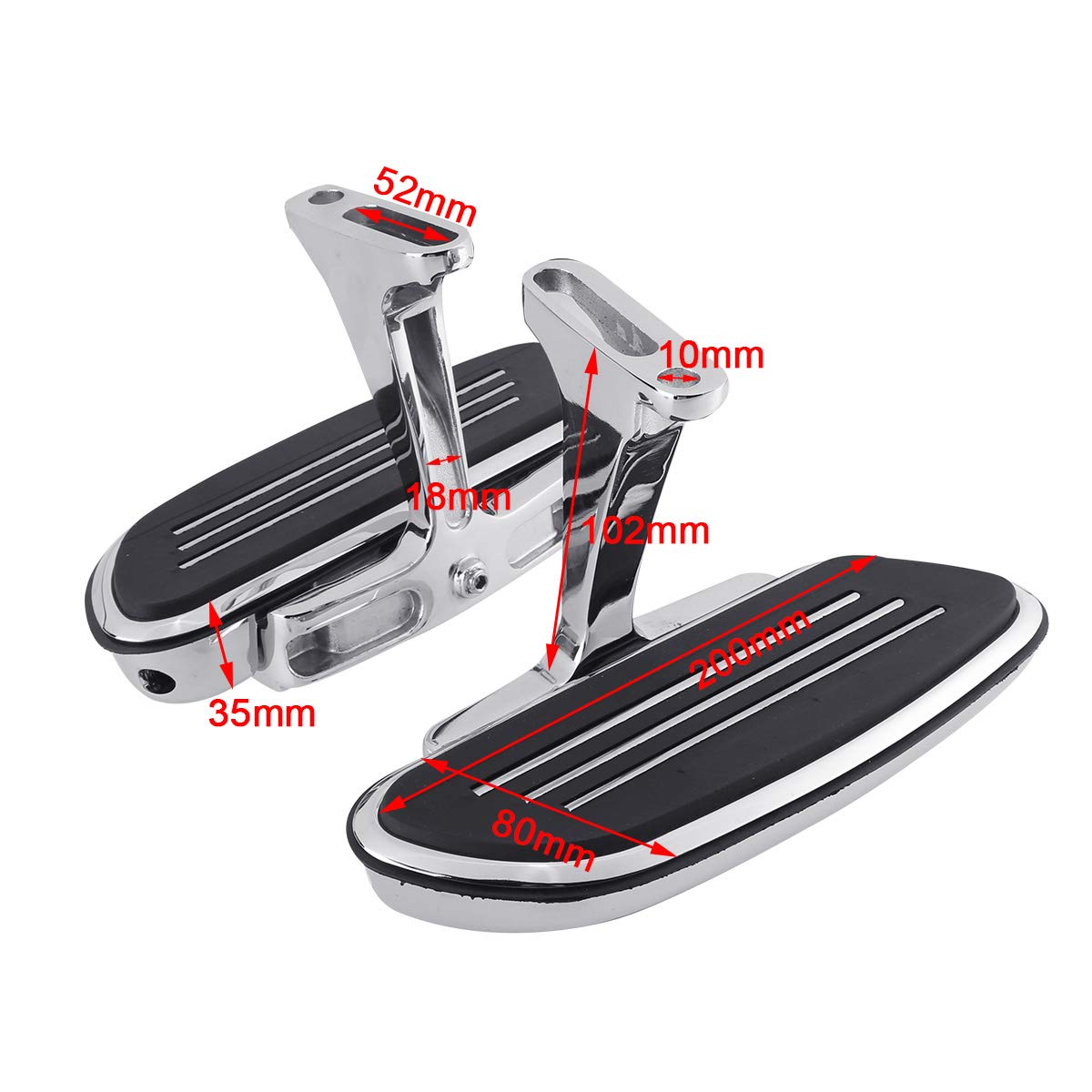 TCMT Chrome Aluminum Passenger Floorboards Kit for Touring Models 1993-2025, Fits Road Glide, Road King, Street Glide, Electra Glide