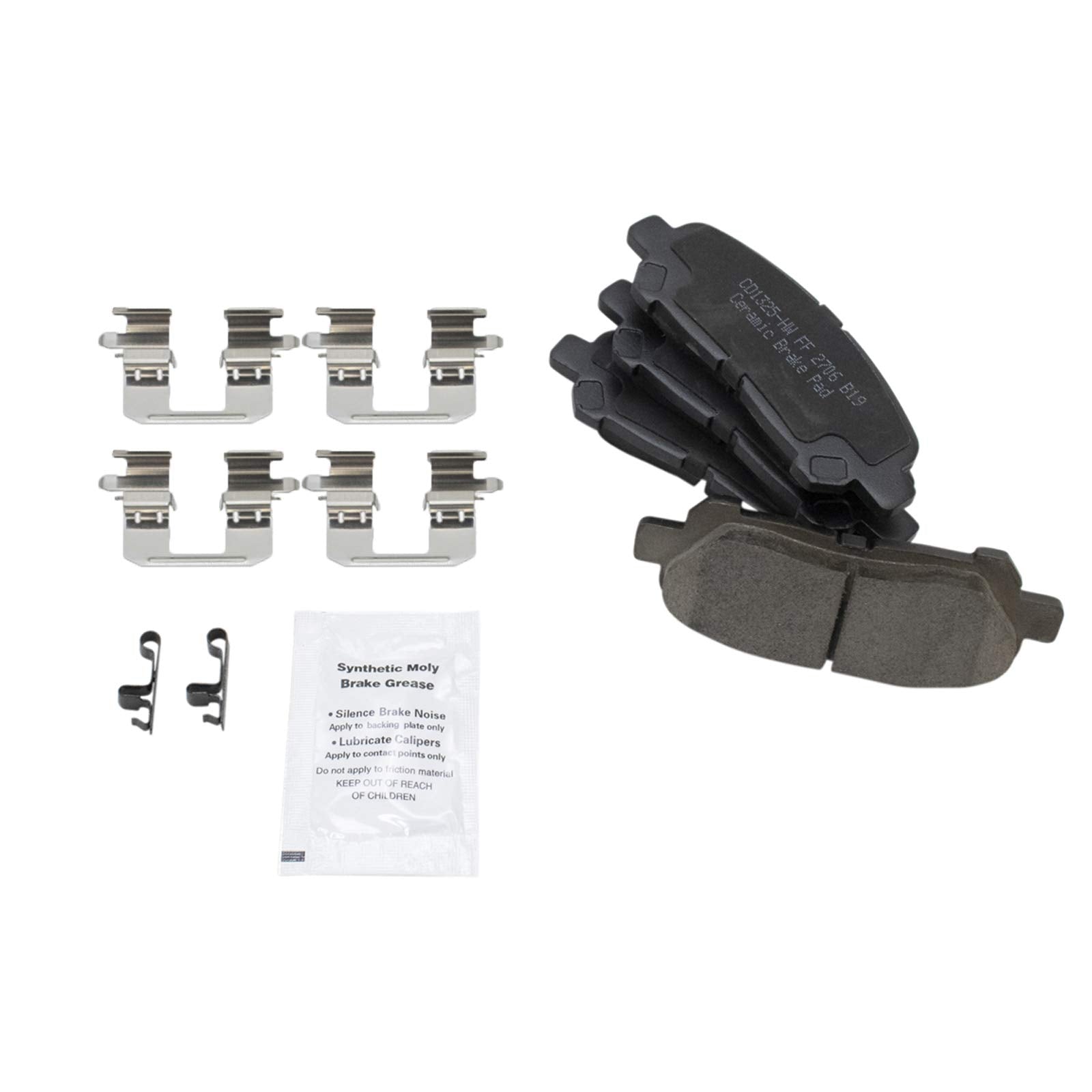 Trq Rear Brake Pad & Rotor Kit Brake Pads Brake Rotor Ceramic Solid Premium G-Coated Compatible With 2008-2013 Toyota Highlander